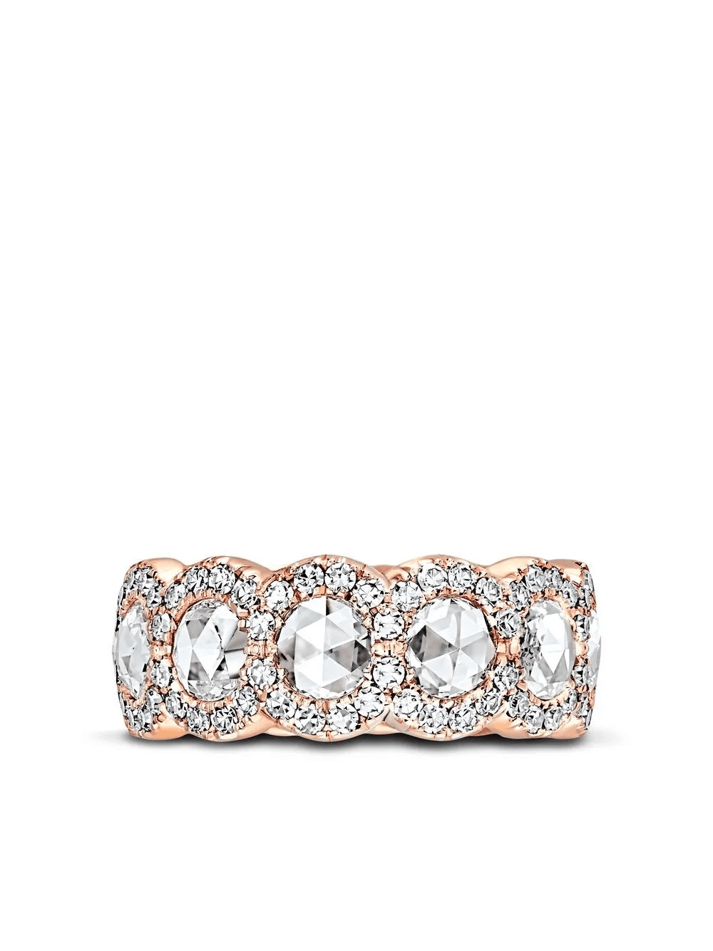 18kt rose gold rose-cut diamond 1 row eternity ring - Image 1