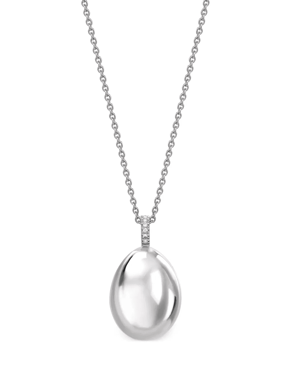 18kt white gold Fabergé Essence Egg pendant necklace - Image 1