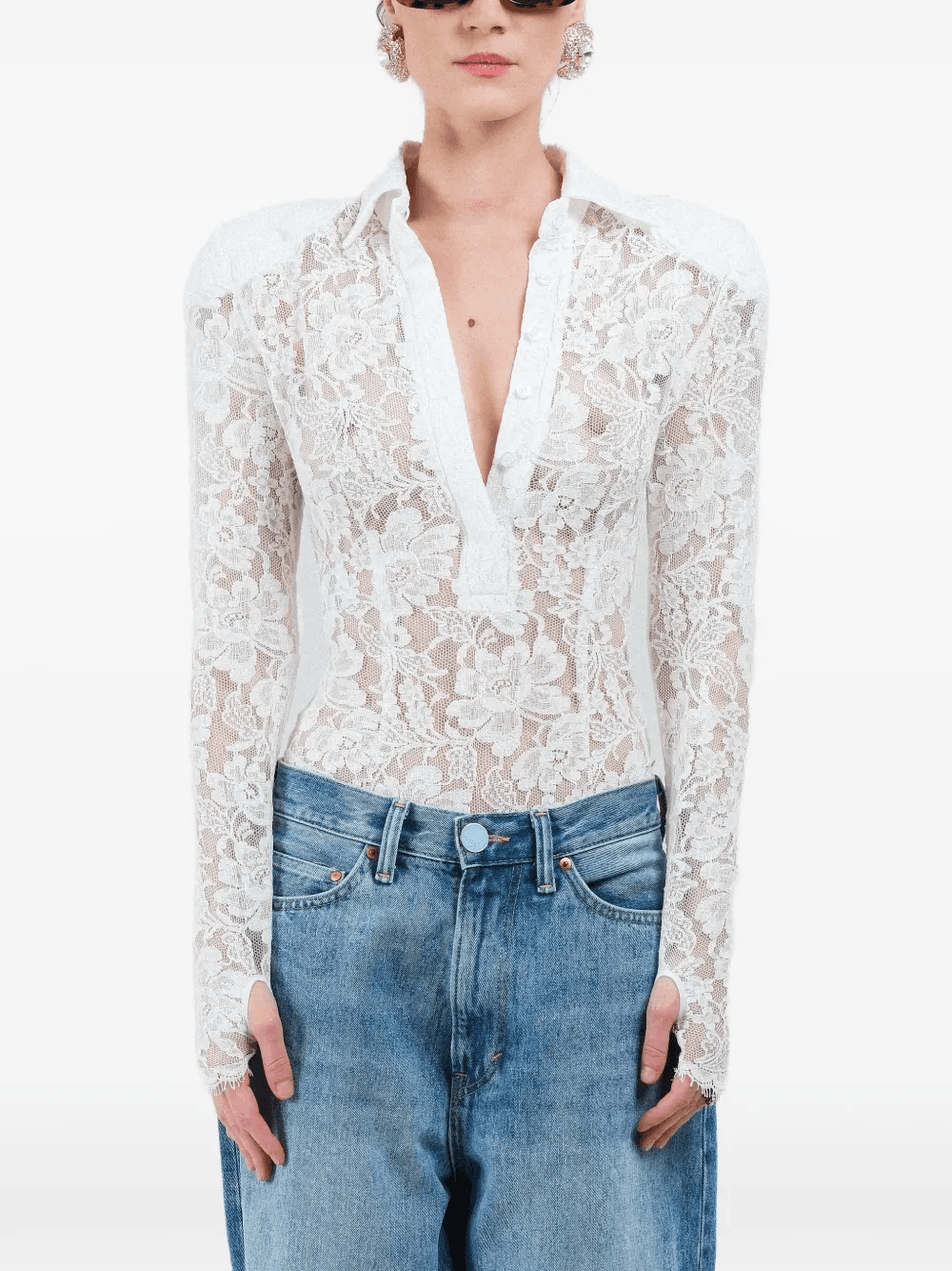 lace long-sleeve top - Image 1