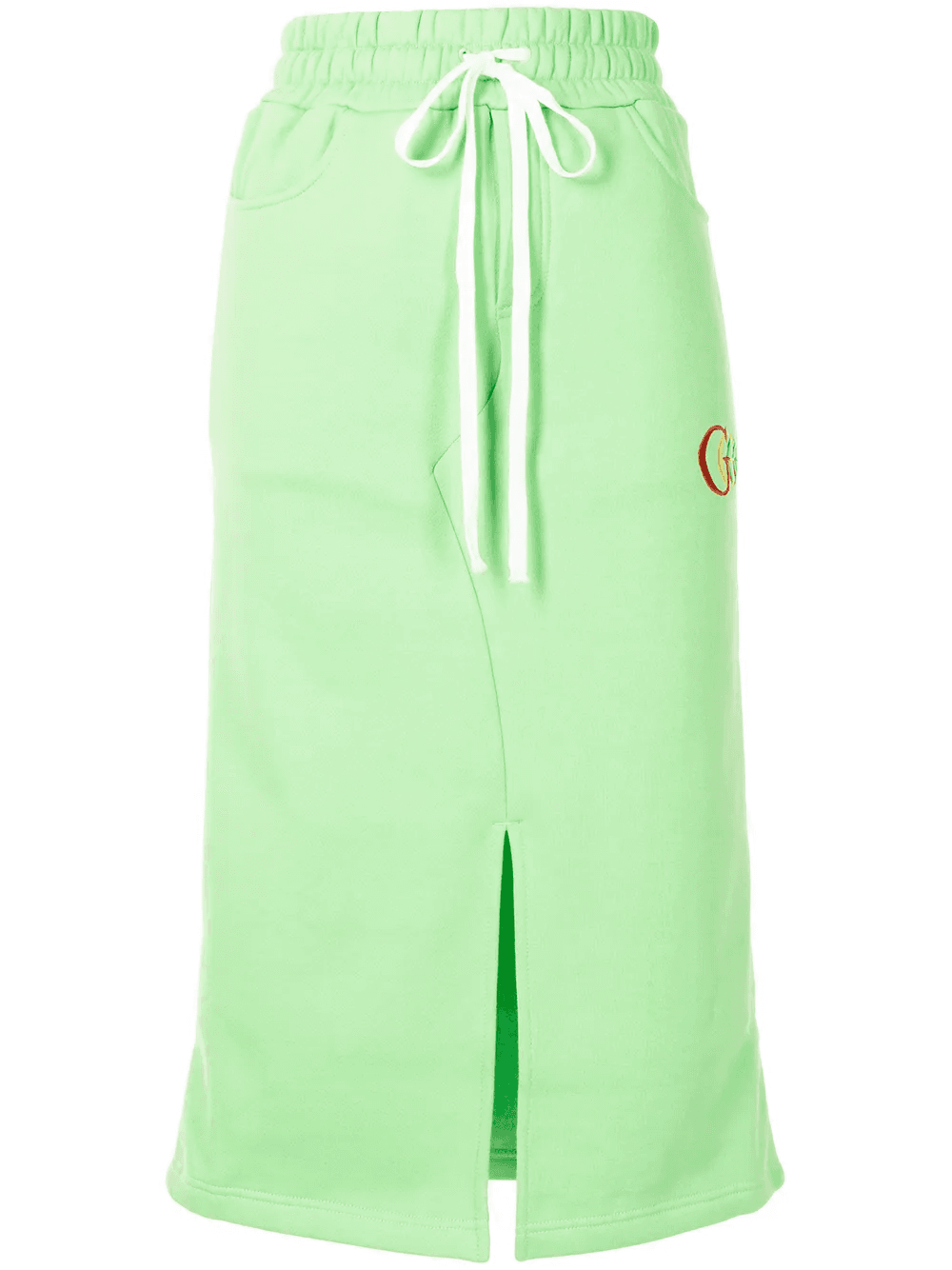 logo-embroidered jersey midi skirt - Image 1