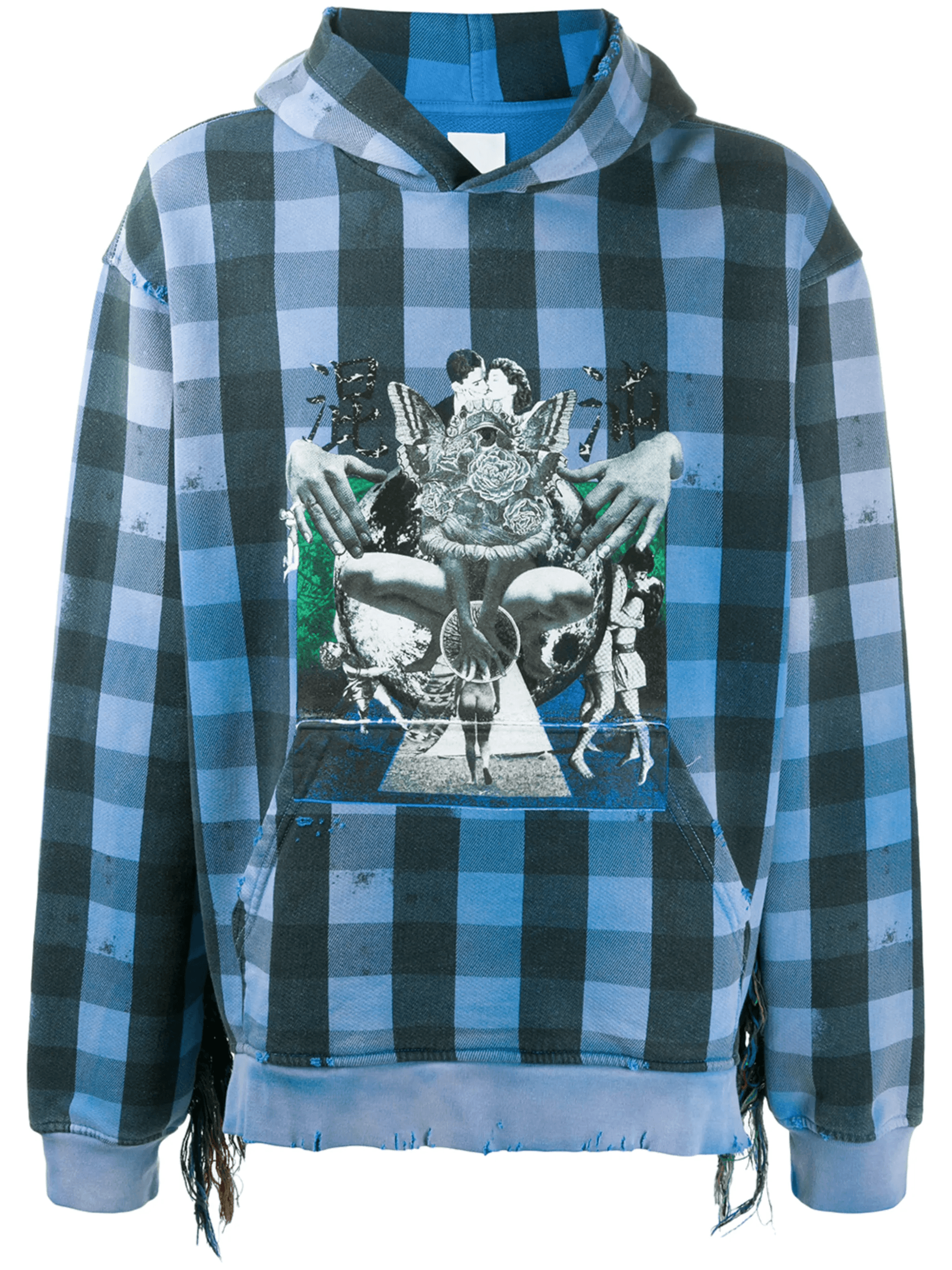 Babylon Burning check hoodie - Image 1