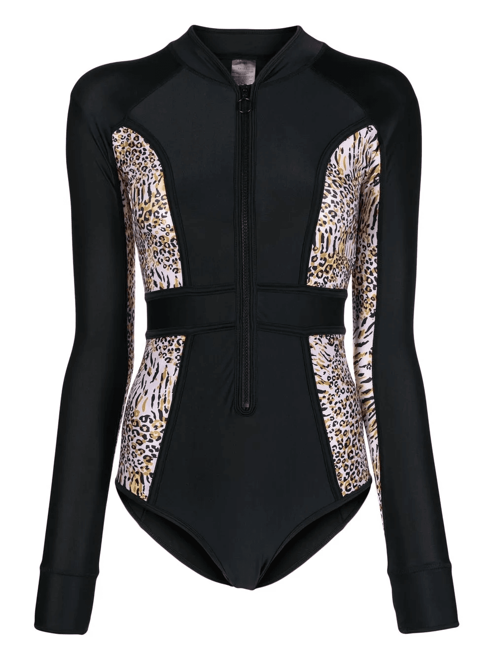 long-sleeve leopard-print surf suit - Image 1