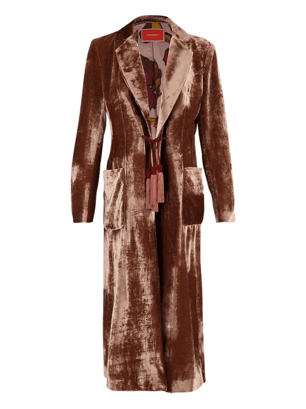 tassel-detail velvet coat - Image 1