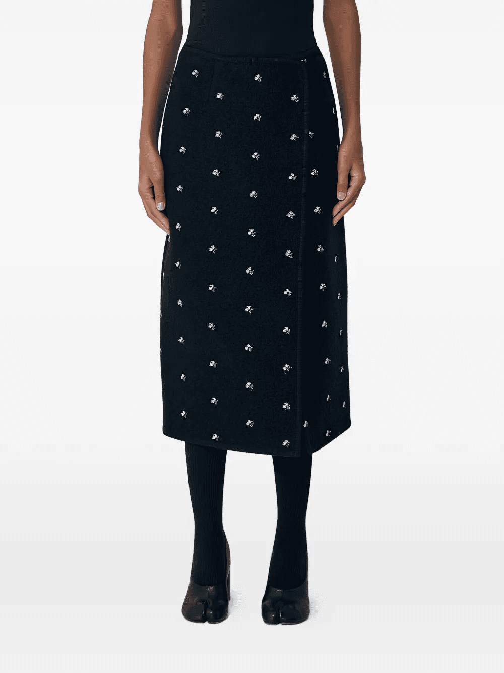 Walker embroidered wrap midi skirt - Image 1