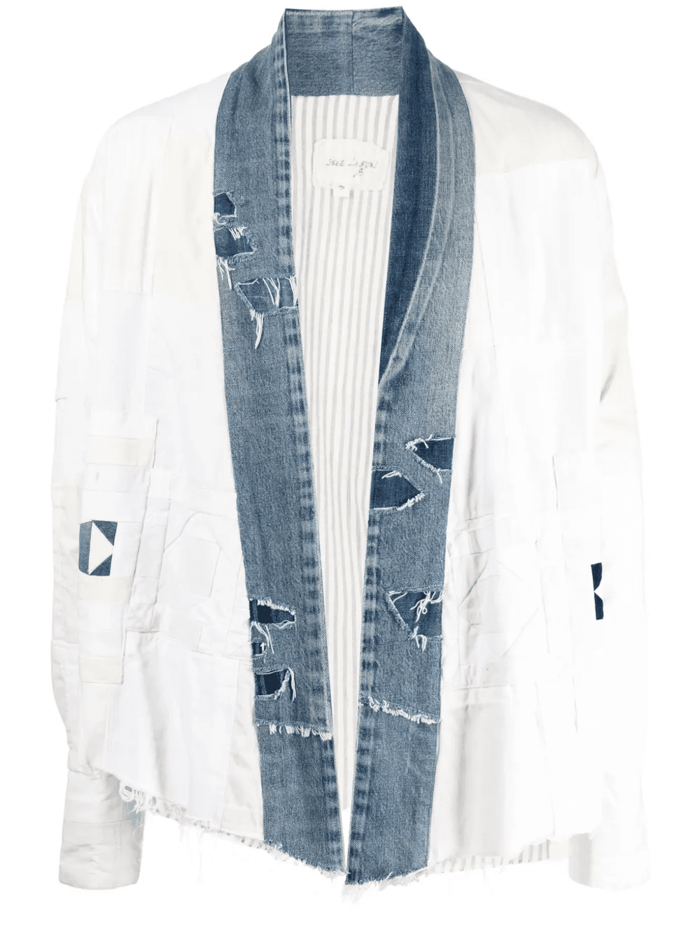 open-front distressed jacket - Image 1