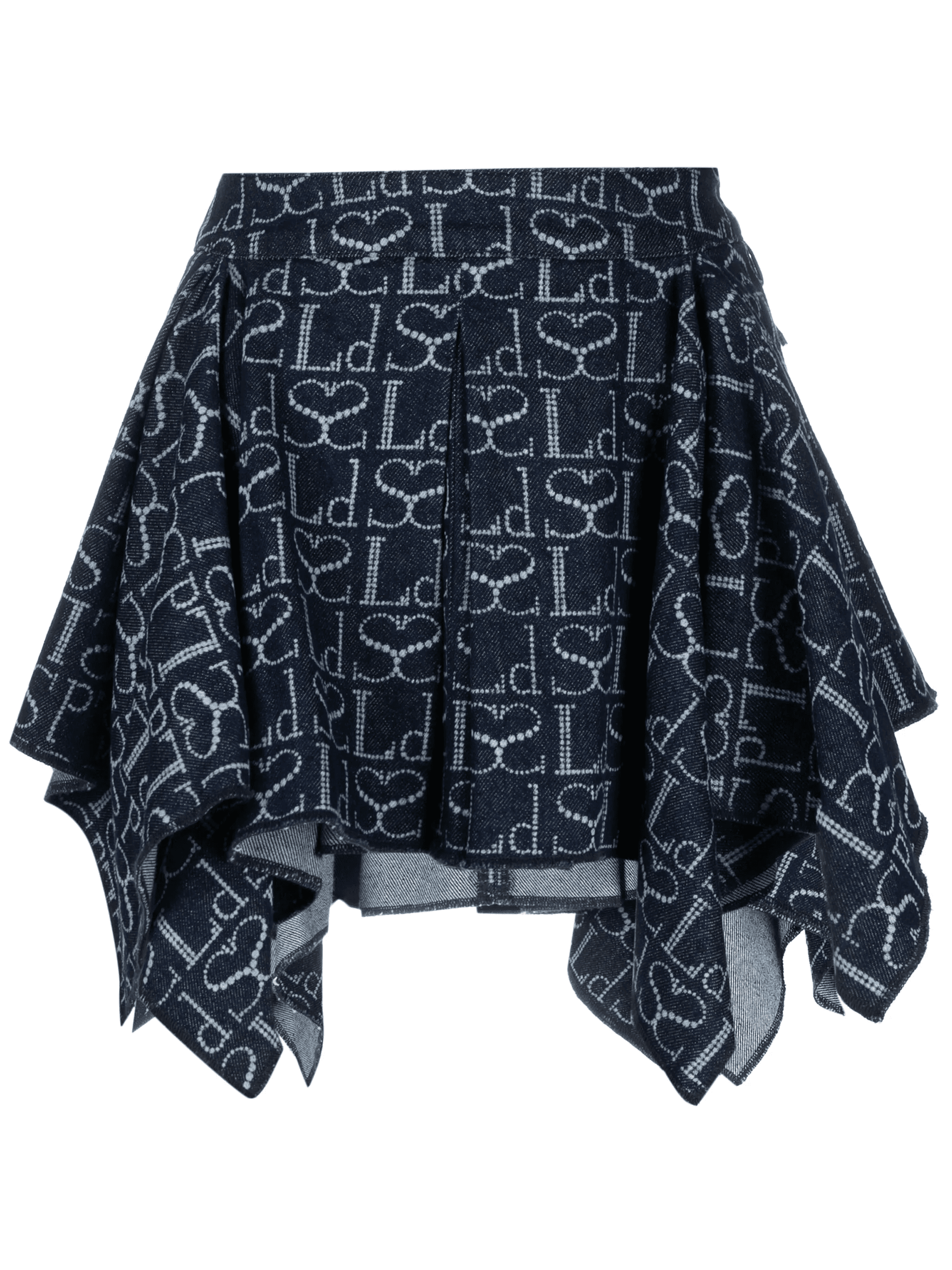 monogram-pattern asymmetric miniskirt - Image 1