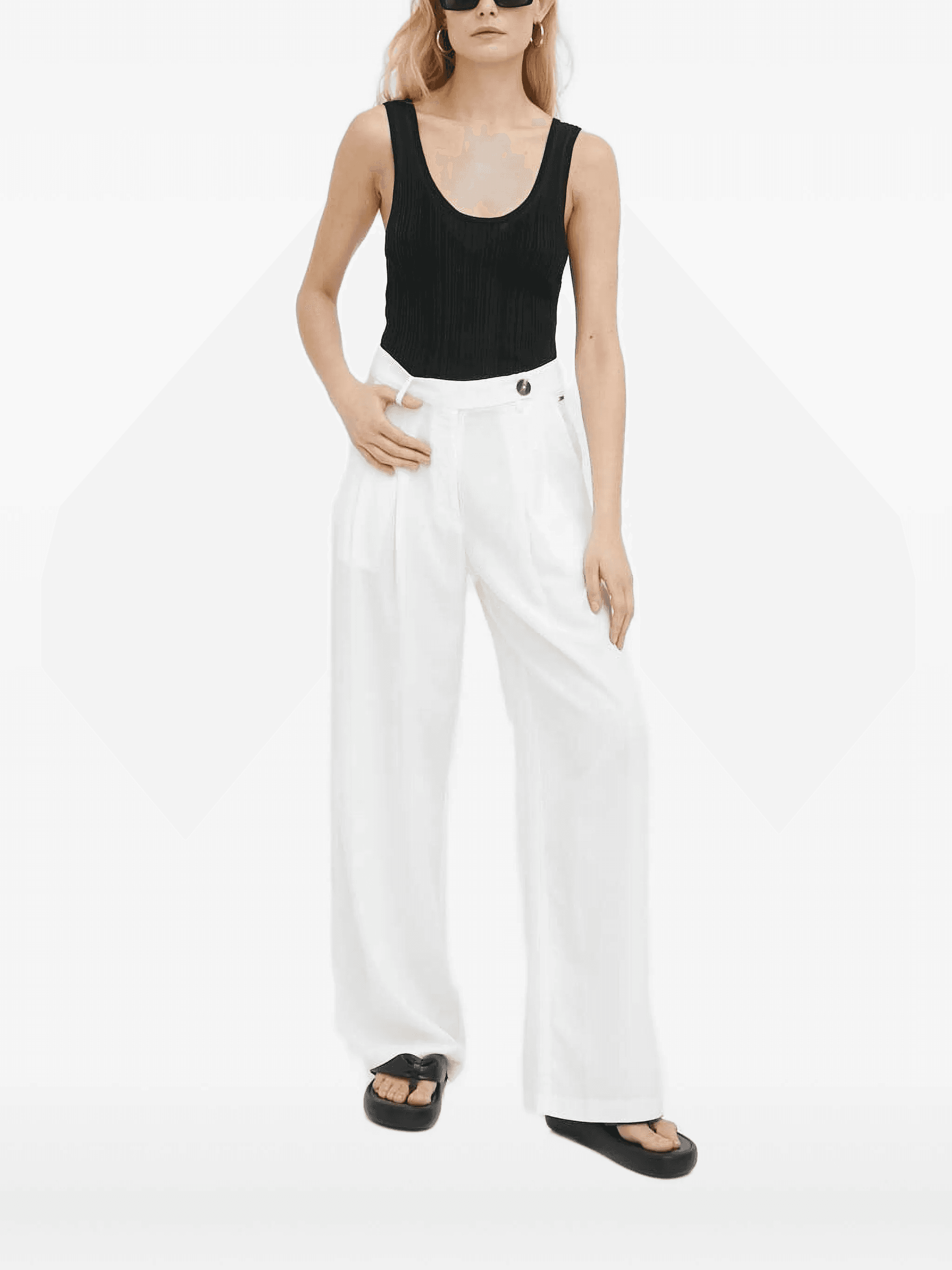 ribbed scoop-neck tank top - Image 1