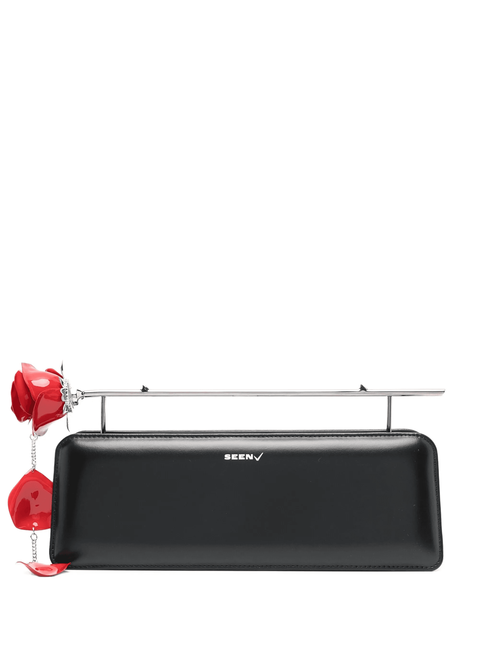 rose-embellished clasp clutch - Image 1