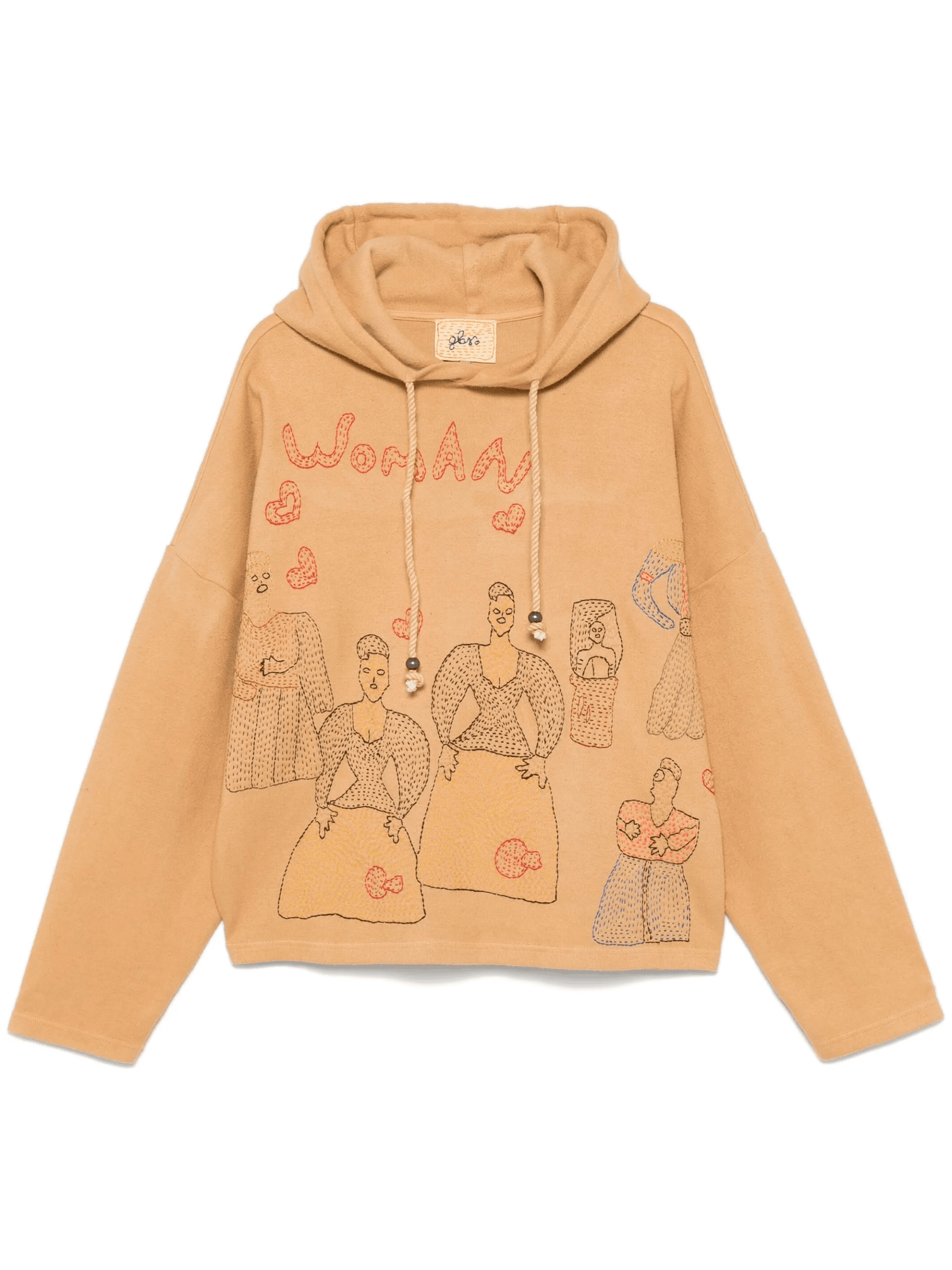 motif-embroidered hoodie - Image 1