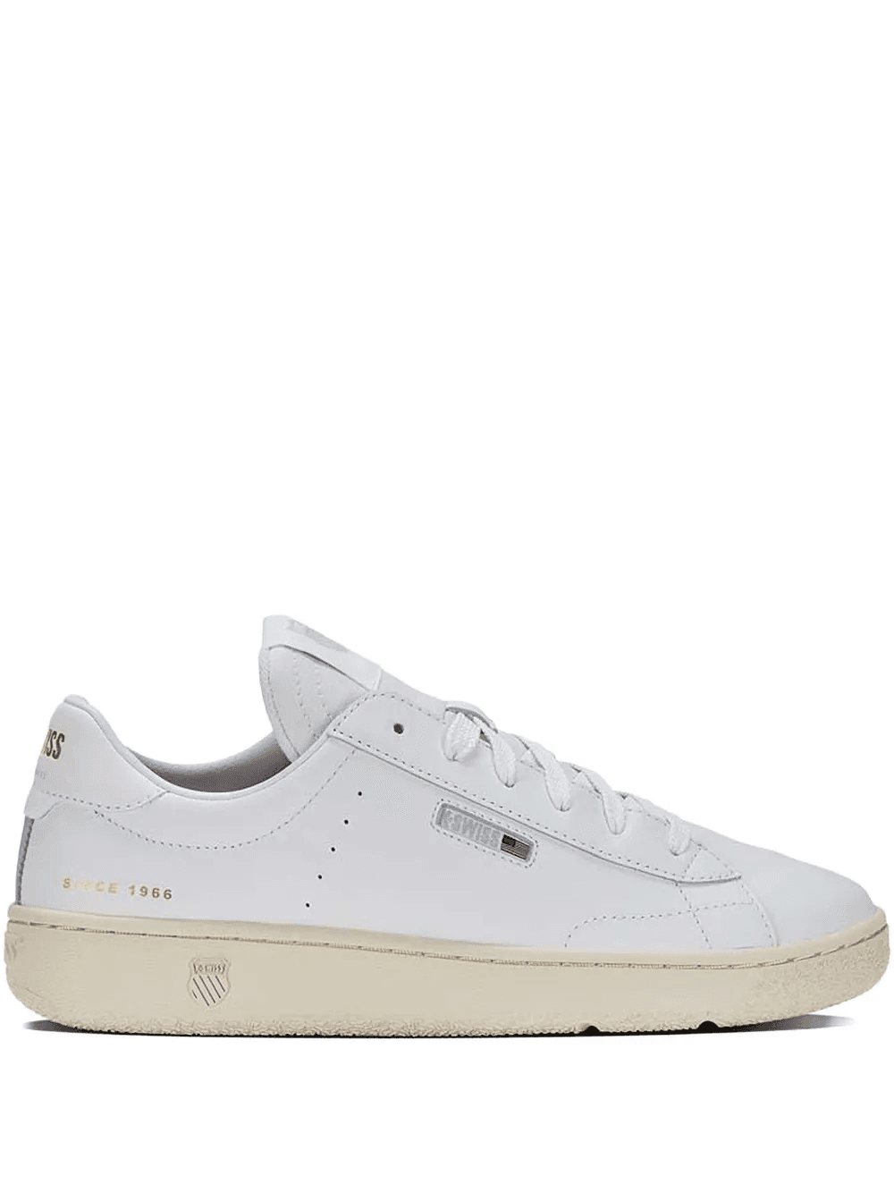 leather court-style sneakers - Image 1