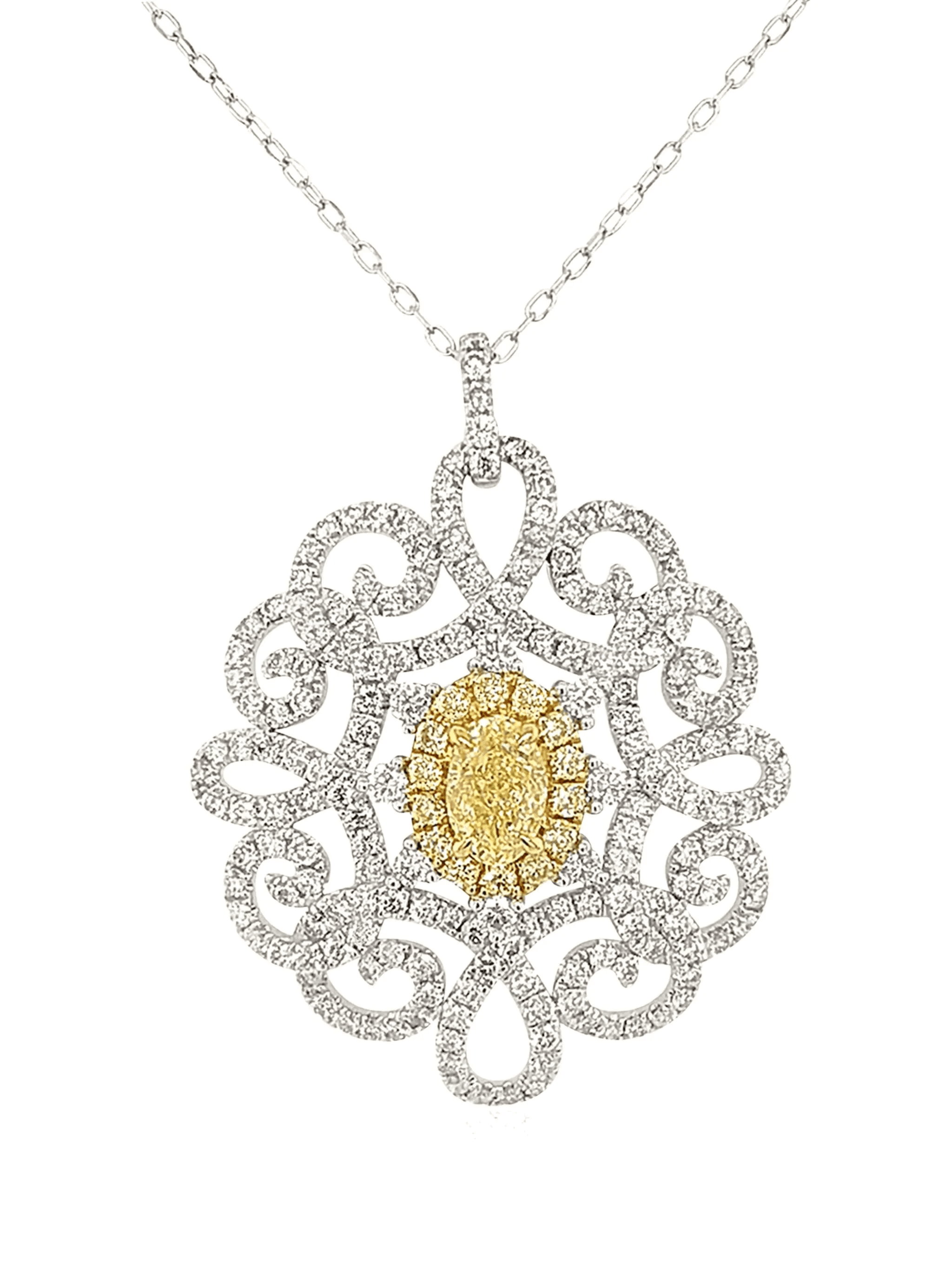 platinum diamond pendant necklace - Image 1