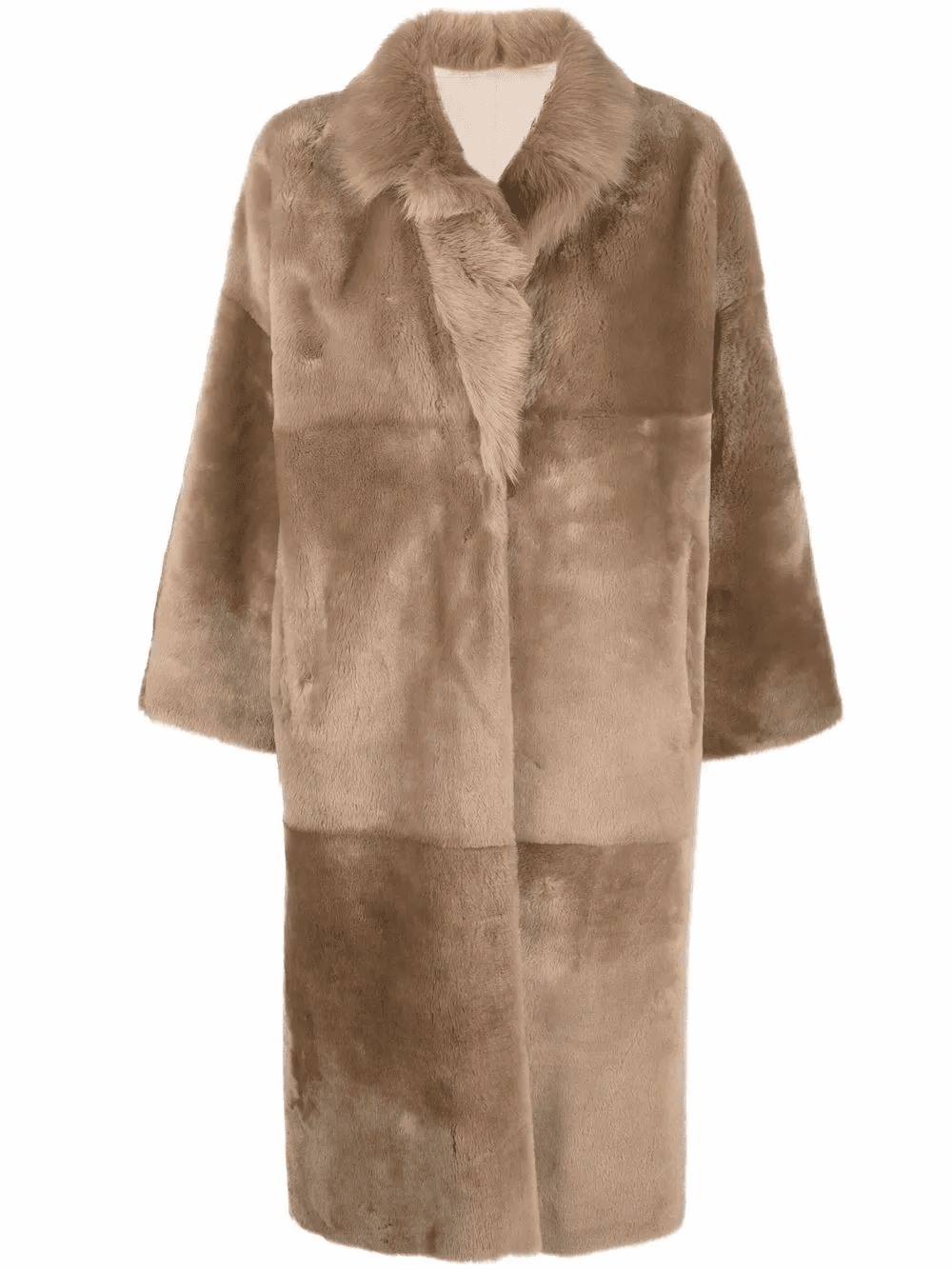 reversible single-breasted shearling coat - Image 1