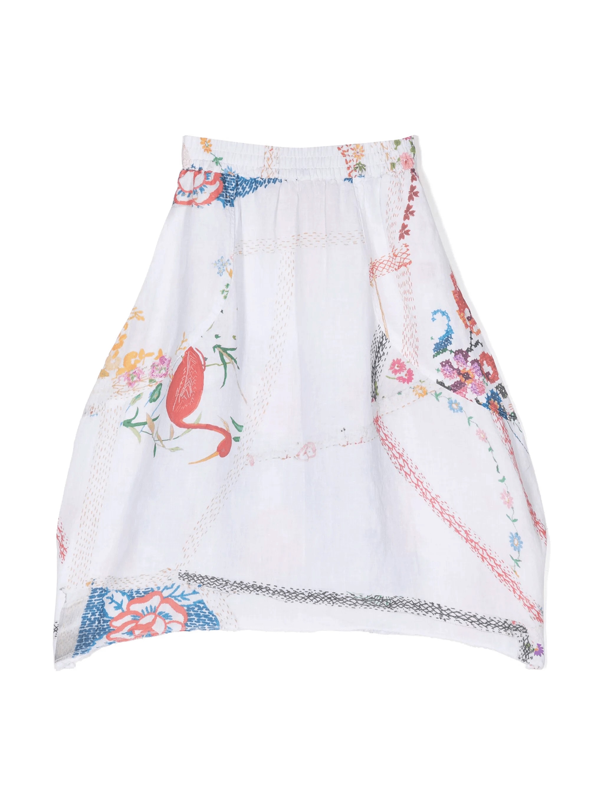 floral-print linen skirt - Image 1