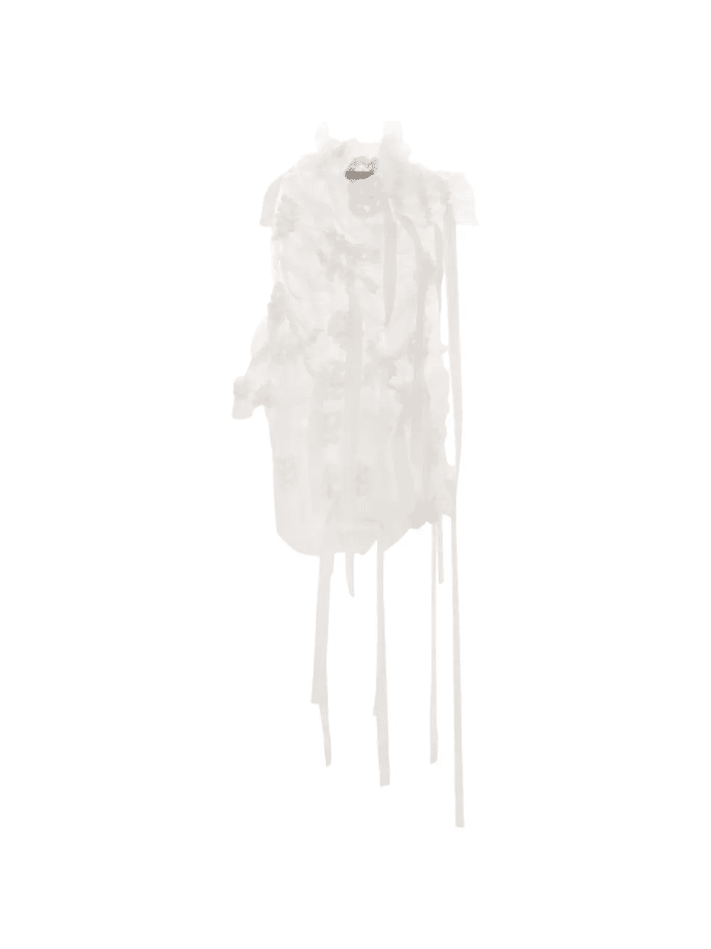 flower-embellished ribbon blouse - Image 1