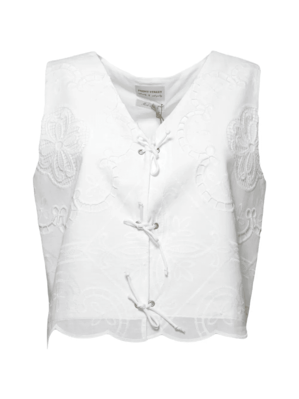 V-neck floral-embroidered top - Image 1