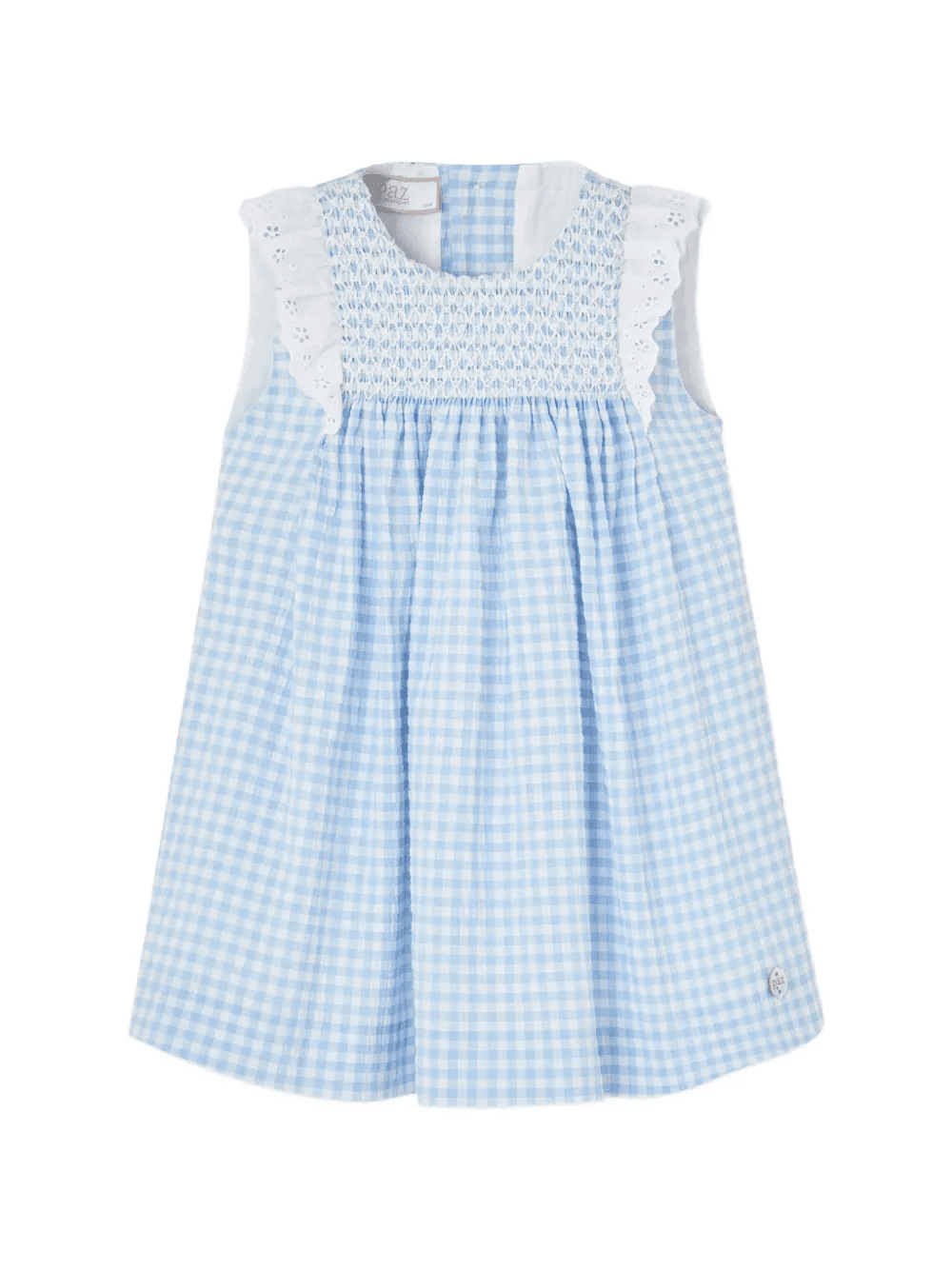 ruffled-trim gingham-pattern dress - Image 1
