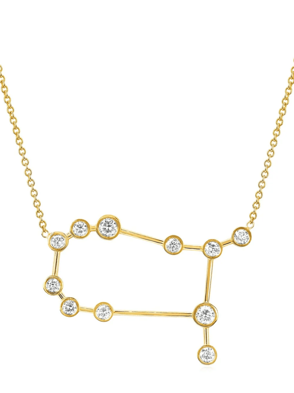 14kt yellow gold Gemini Constellation diamond necklace - Image 1