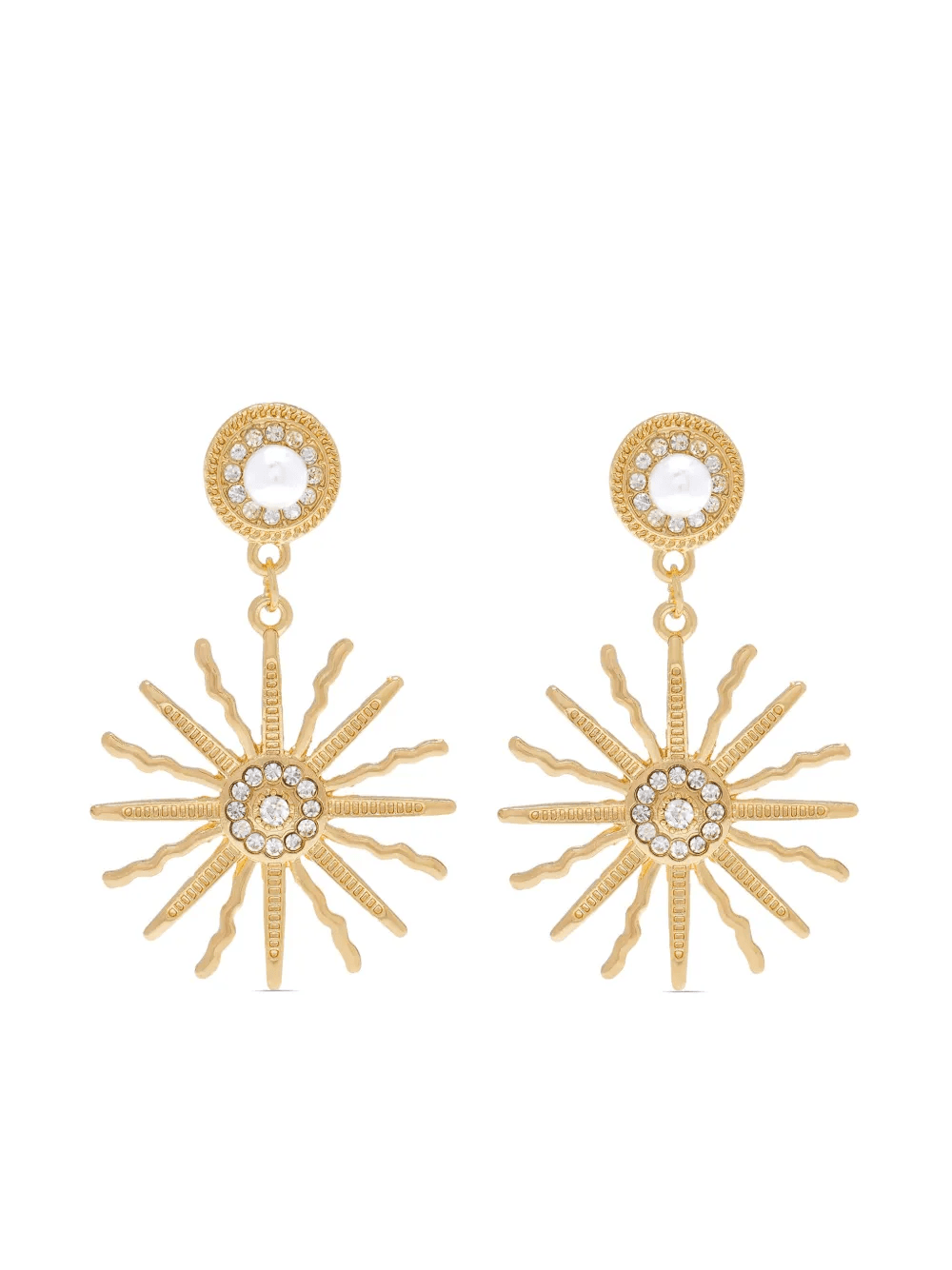 embellished sun-motif earrings - Image 1