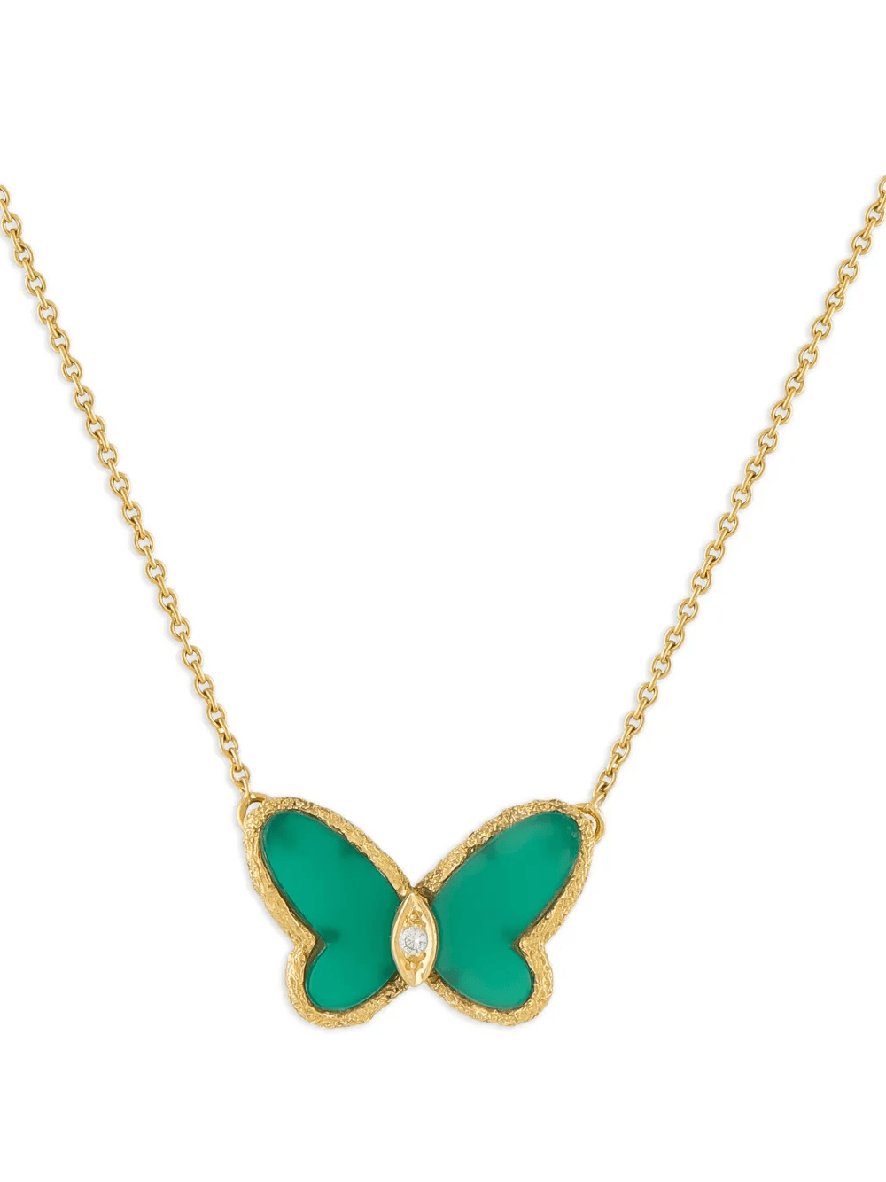 18K yellow gold Butterfly necklace - Image 1