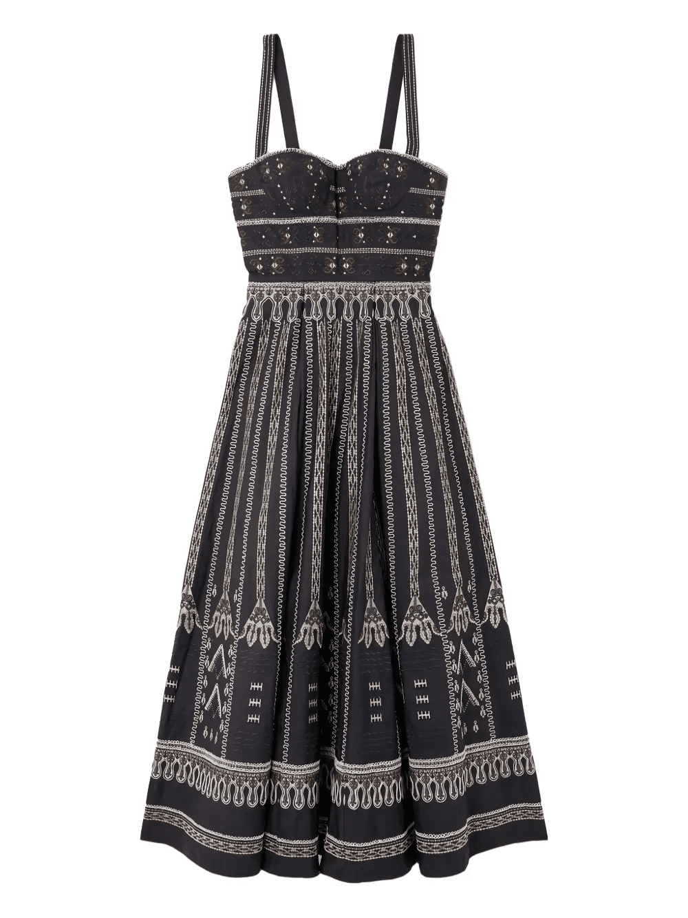 embroidered bustier midi dress - Image 1