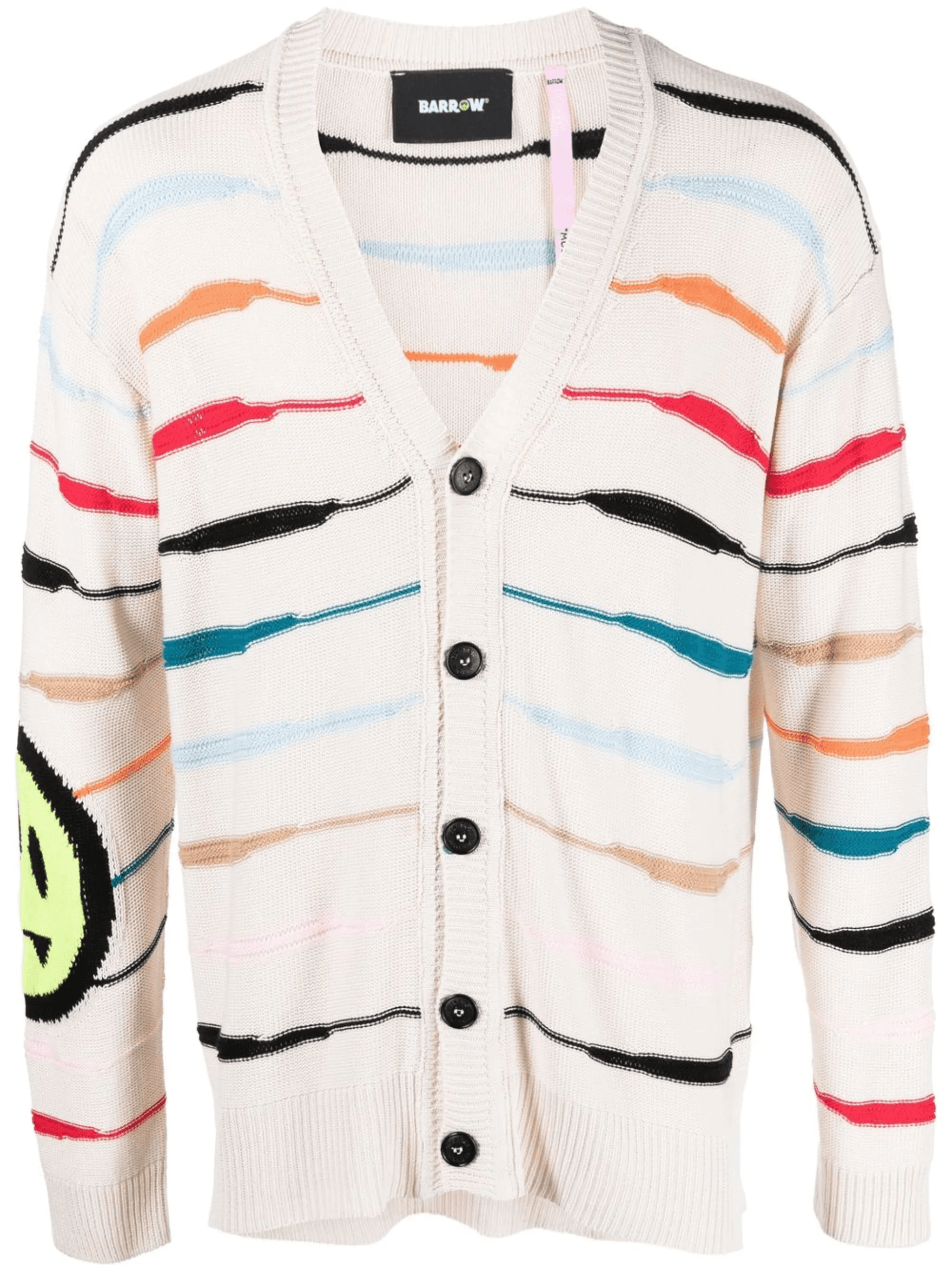 stripe-print V-neck cardigan - Image 1