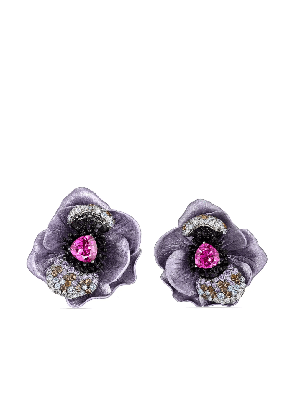 18kt white gold Bloom multi-sone earrings - Image 1