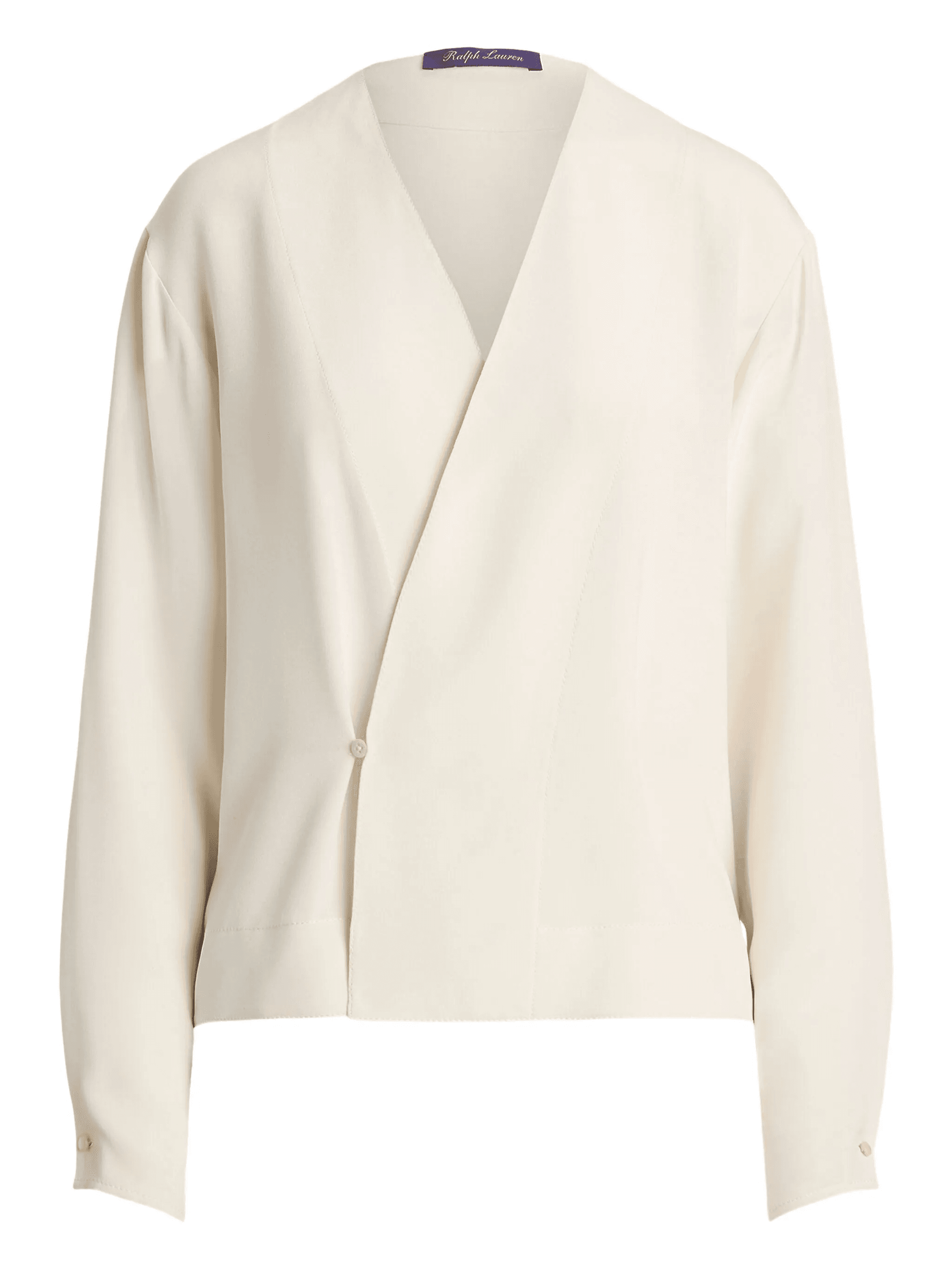 wrap-front long-sleeve top - Image 1