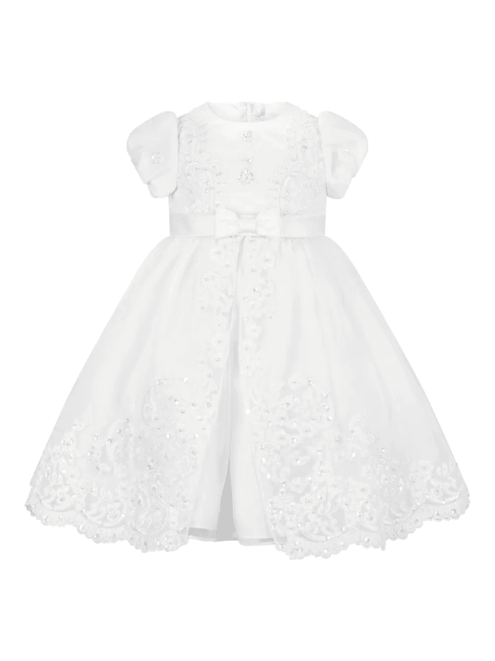 floral-embroidered beaded flared dress - Image 1