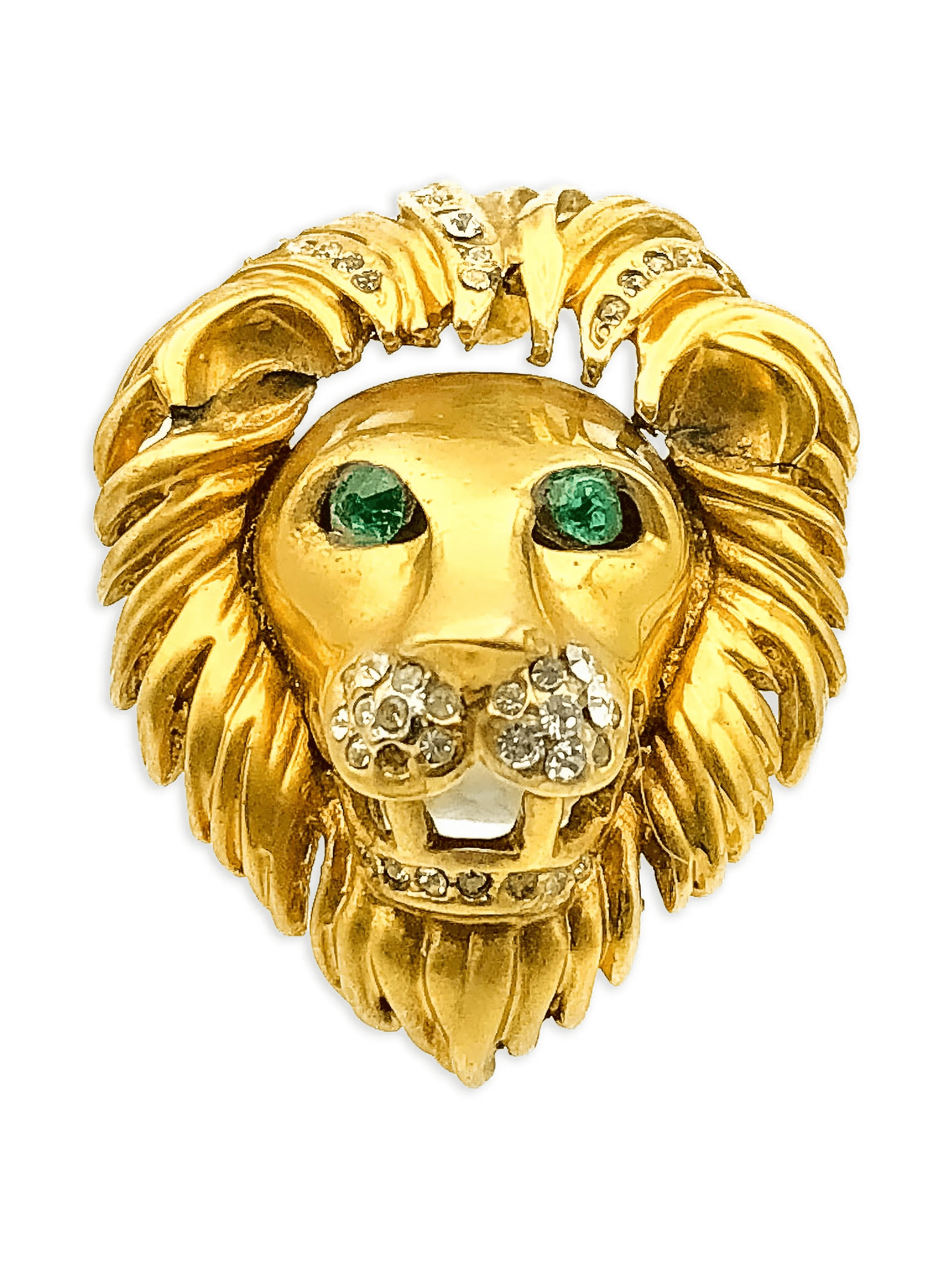 1980s bejewelled lion statement ring - Image 1