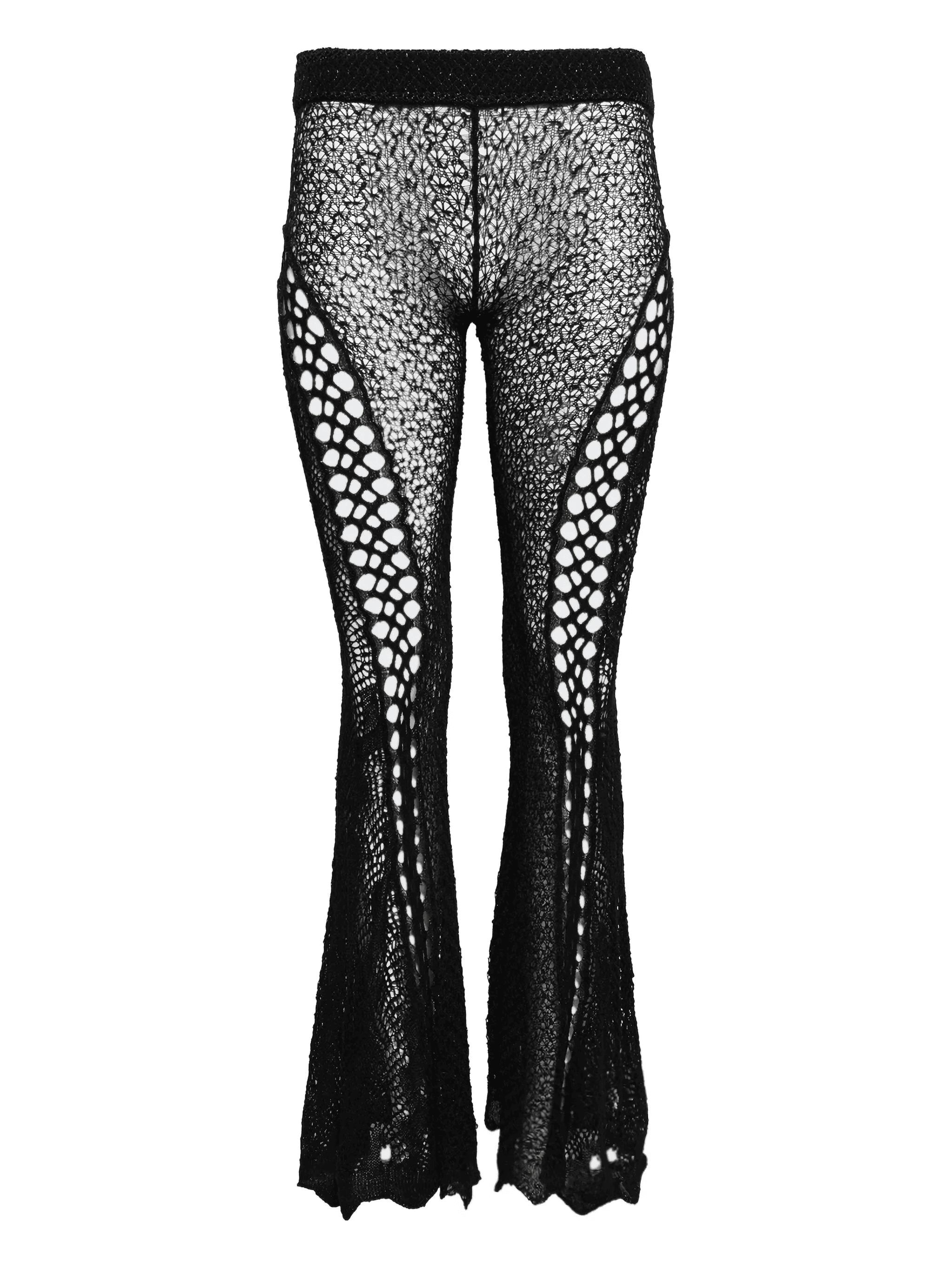 crochet flared trousers - Image 1