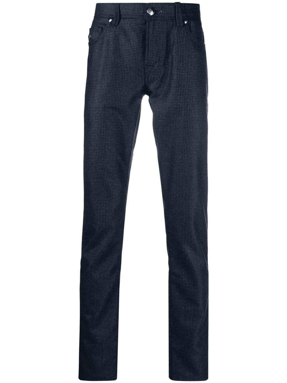 checked straight-leg trousers - Image 1