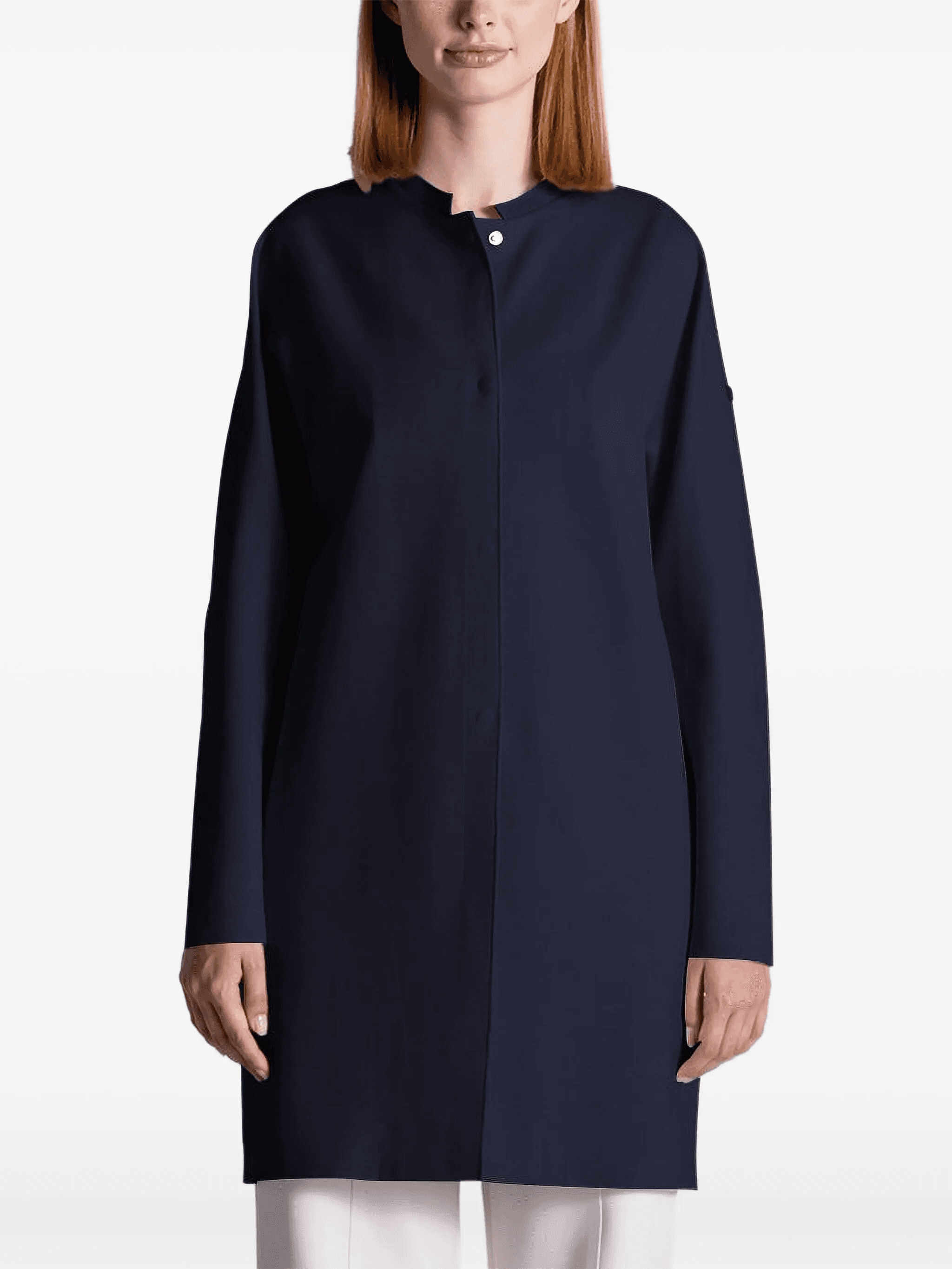 mandarin-collar coat - Image 1