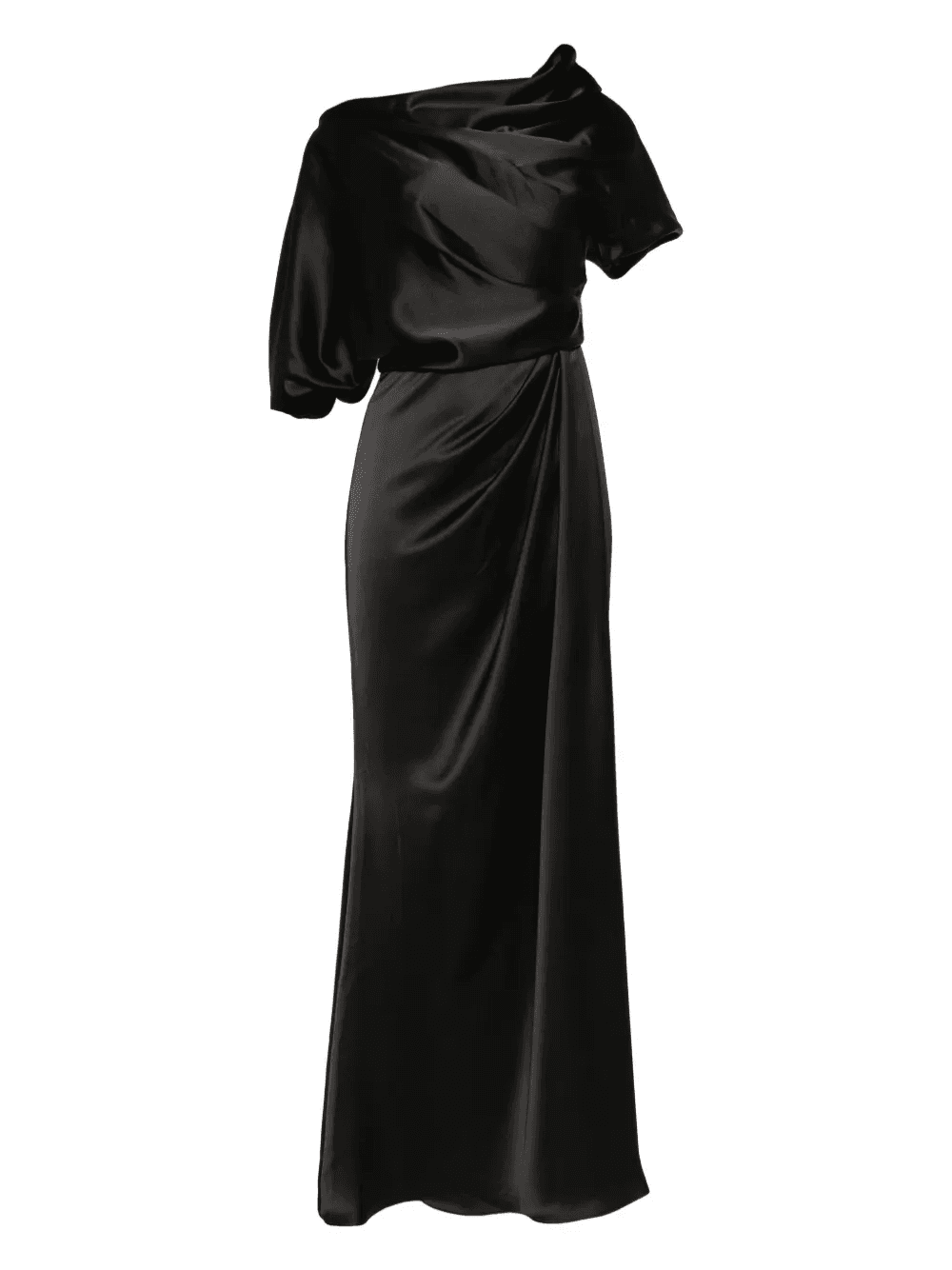 Satin off-shoulder gown - Image 1