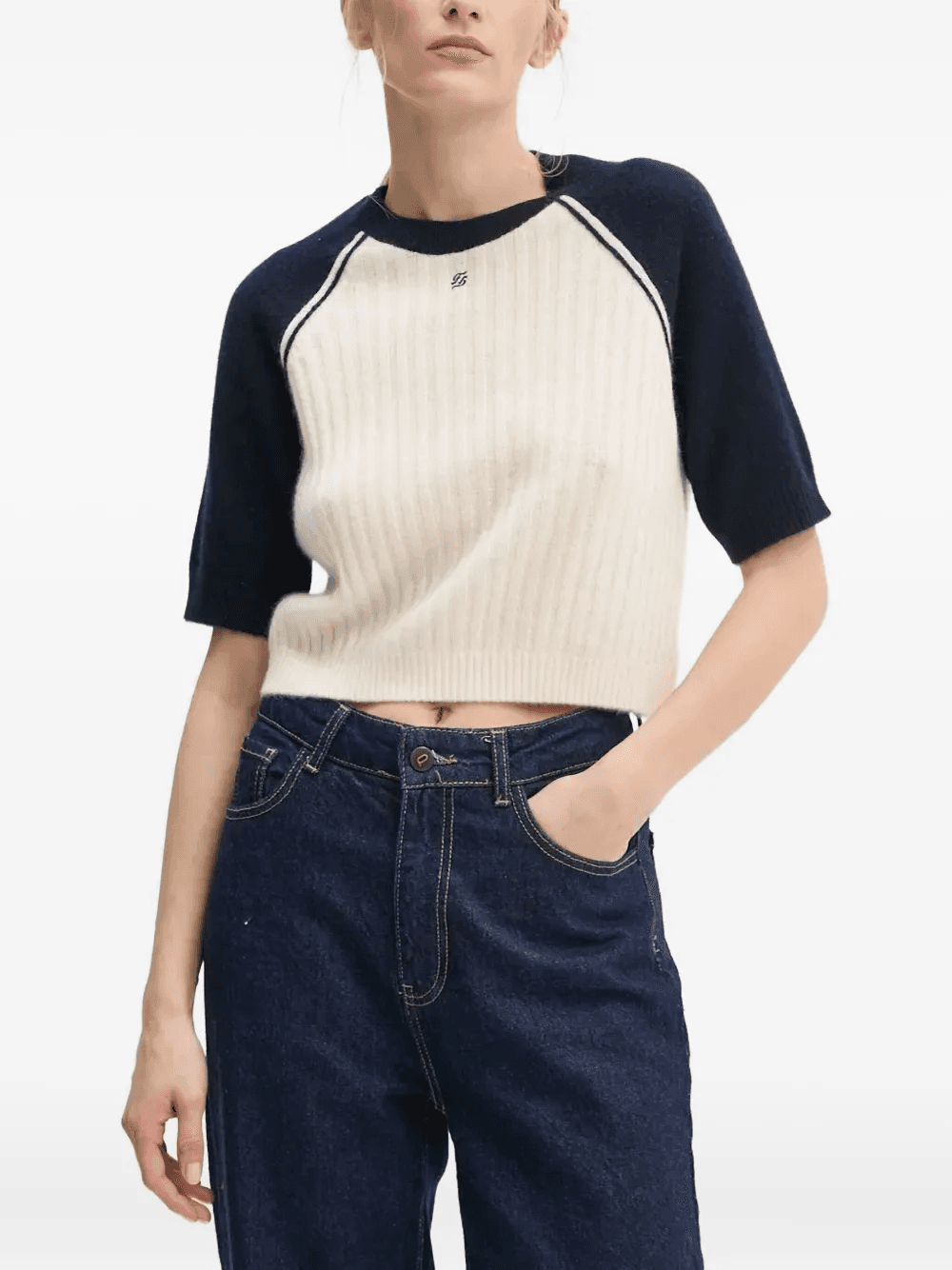 logo-detail cashmere top - Image 1