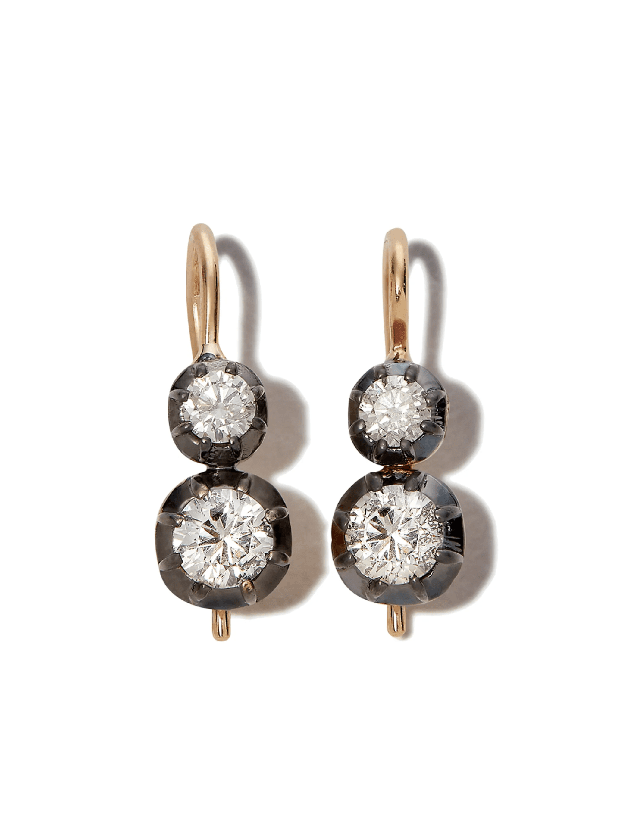14kt yellow gold Sophia diamond drop earrings - Image 1