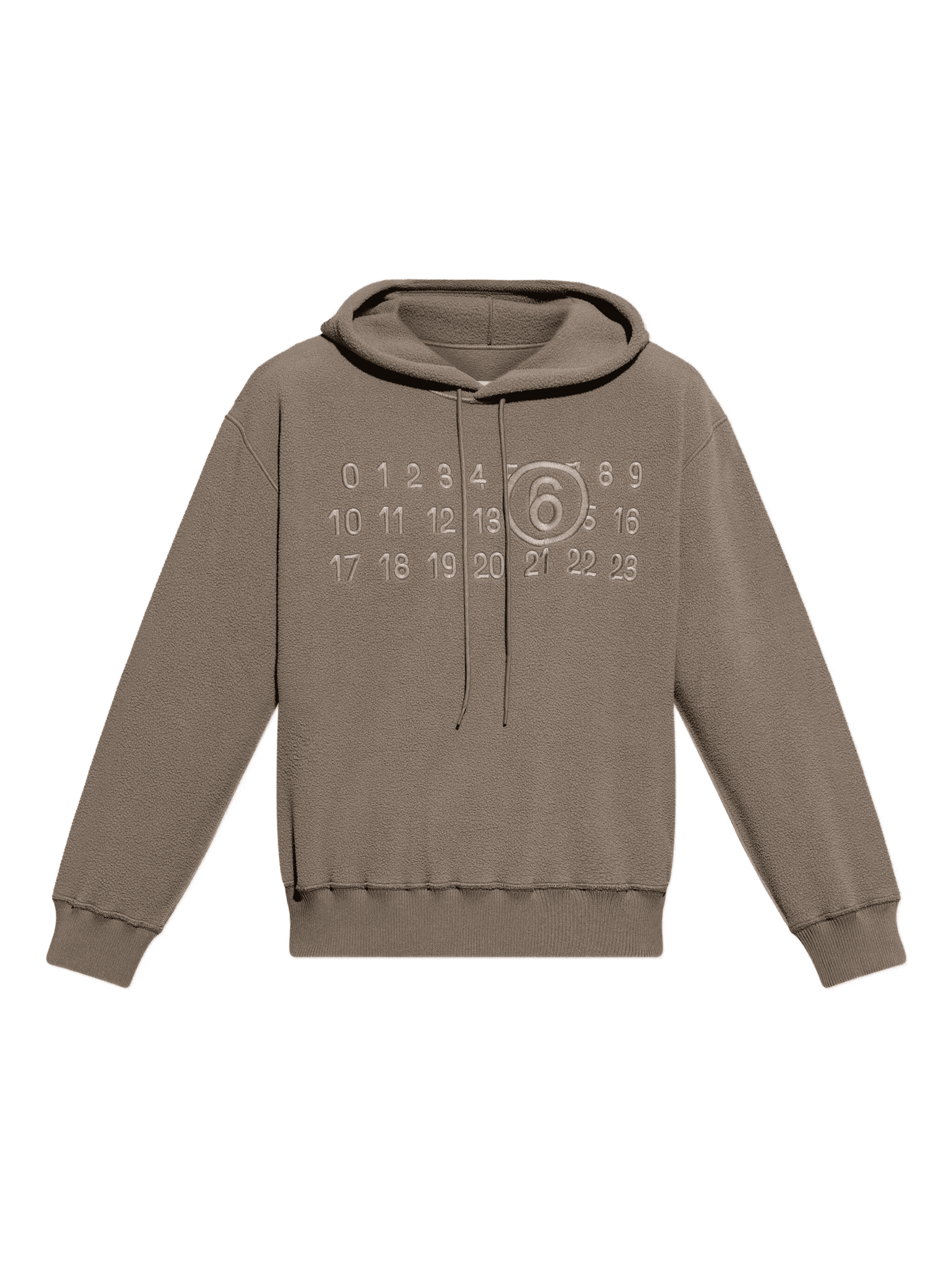 numbers-embroidered fleece hoodie - Image 1