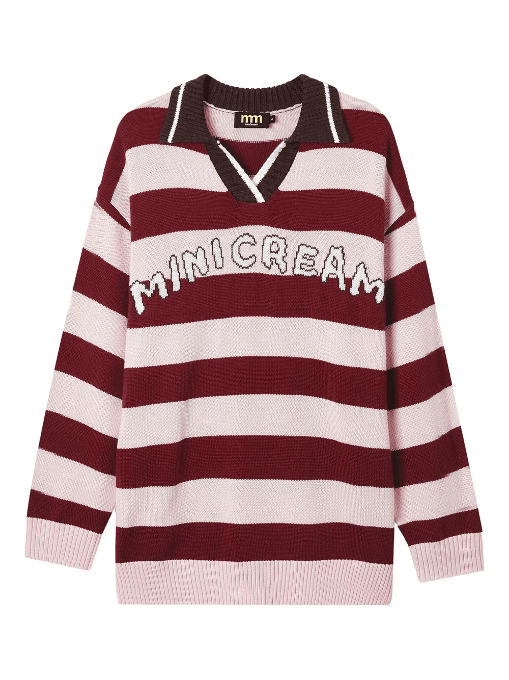 striped polo-neck sweater - Image 1