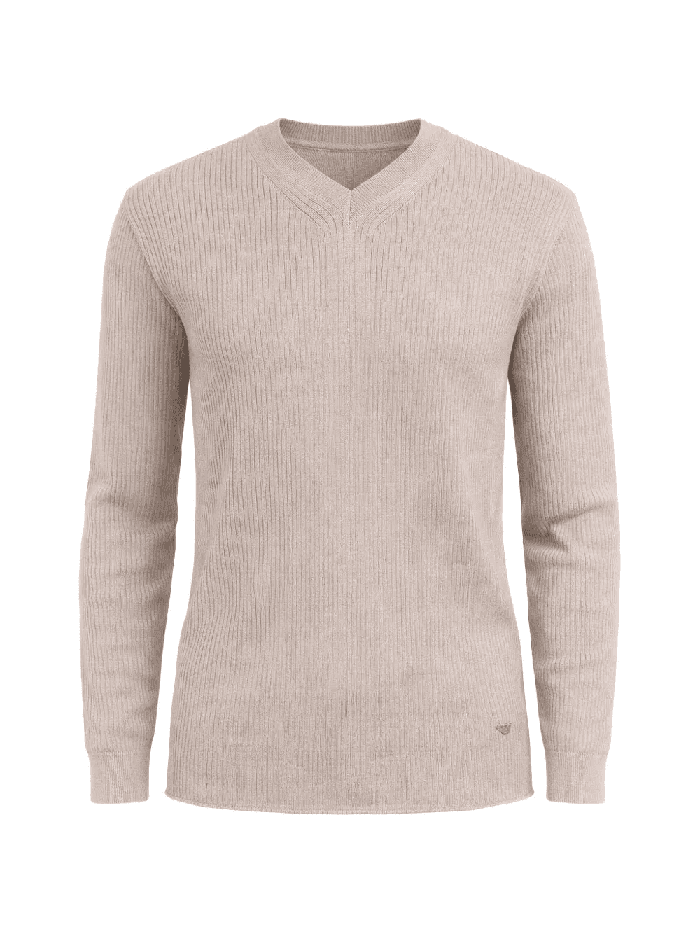 ribbed V-neck sweater - Image 1