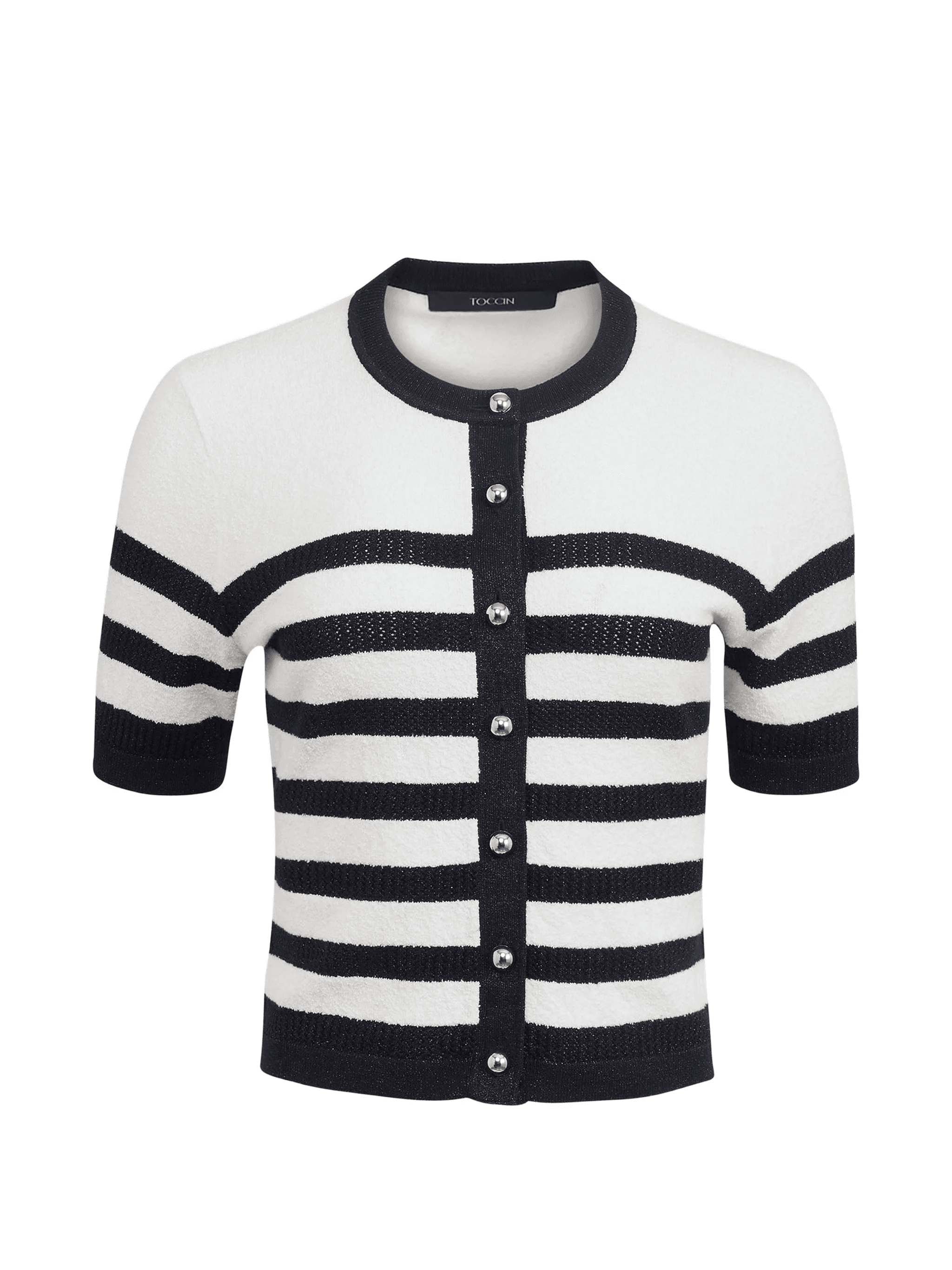 Oakley striped button-down short-sleeve cardigan - Image 1