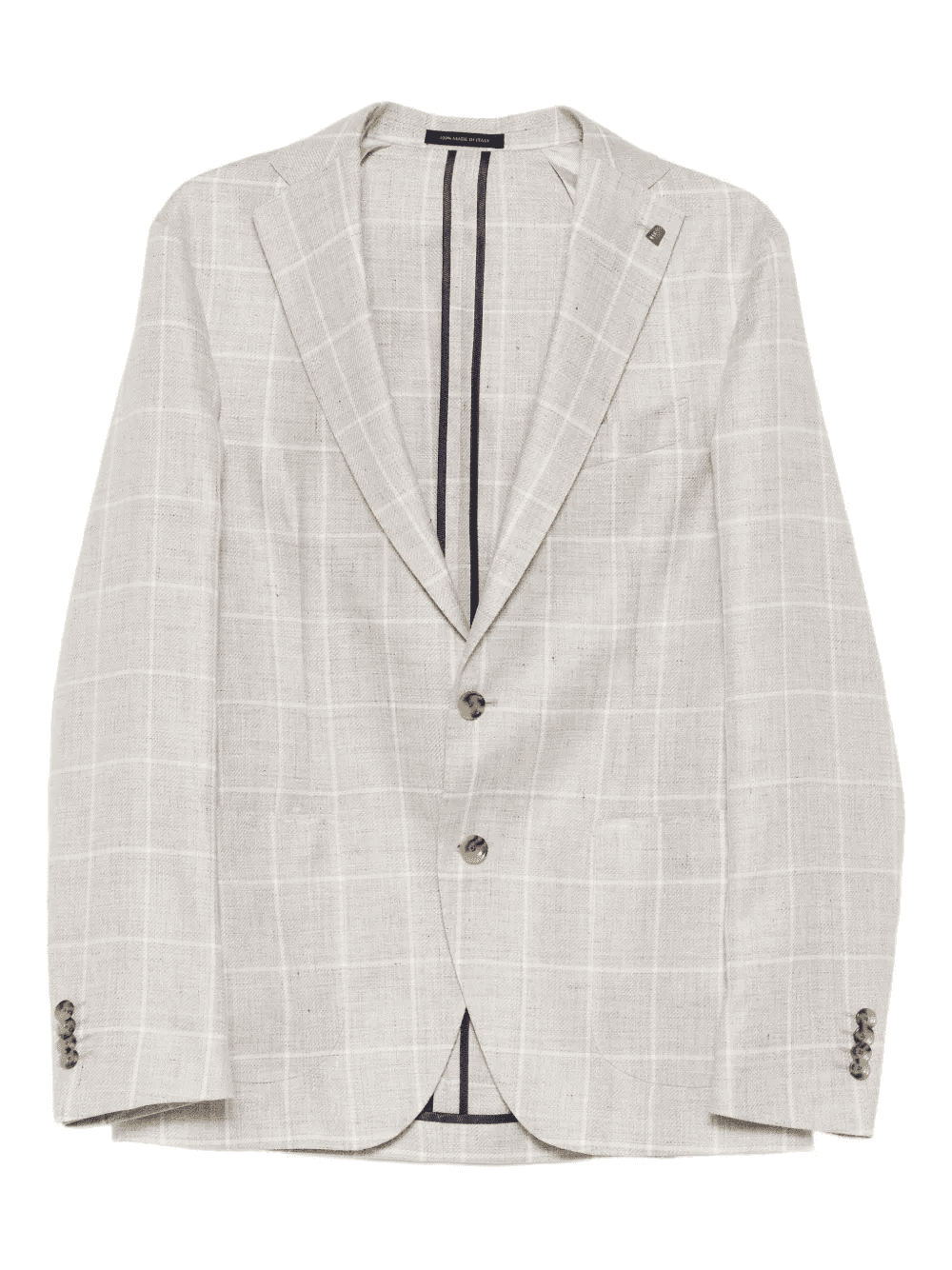 check-pattern single-breasted blazer - Image 1