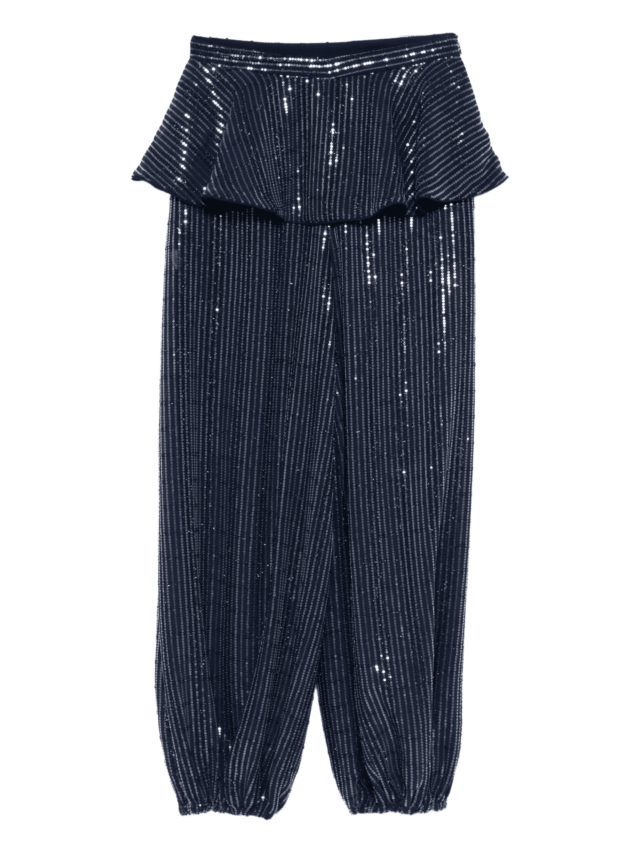 sequin-embellished ruffled trousers - Image 1