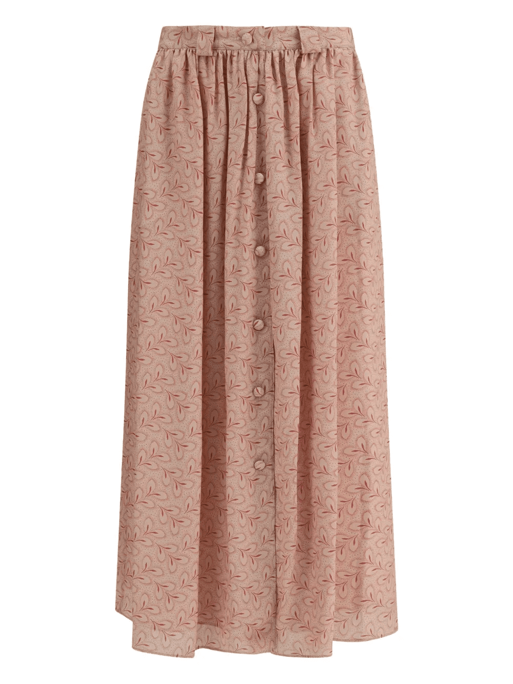 foliage-print button-front midi skirt - Image 1