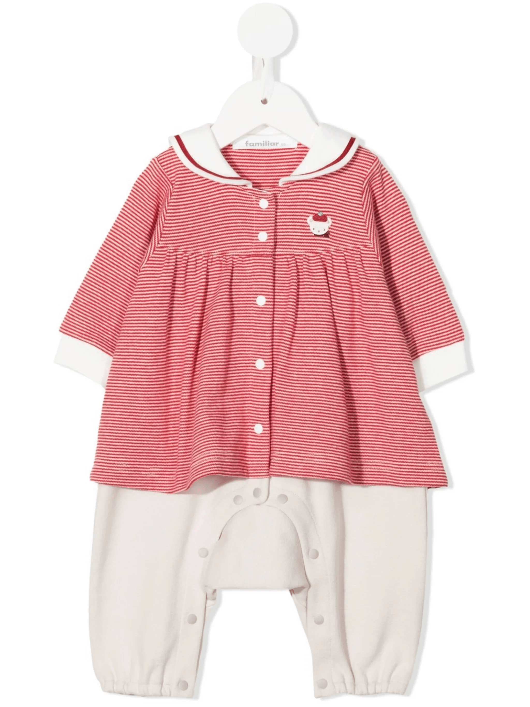 logo-embroidered striped dress - Image 1