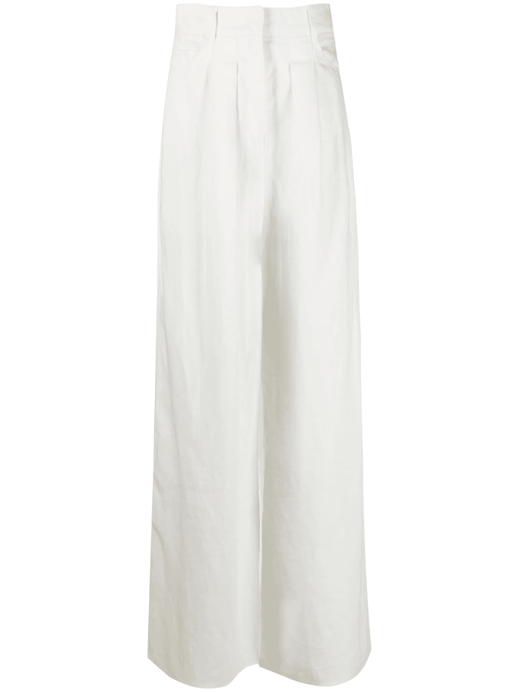 high-waisted cotton trousers - Image 1