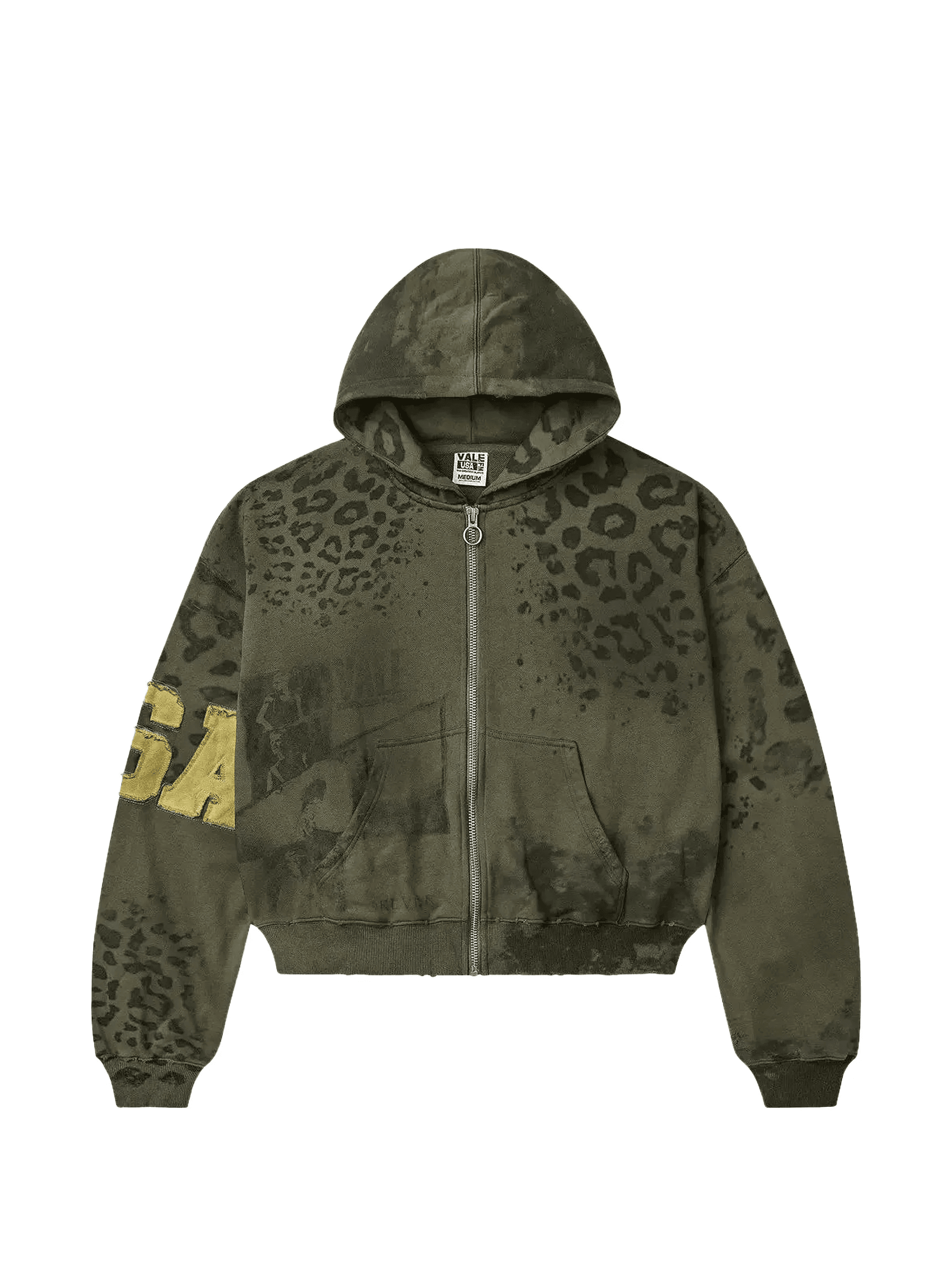 animal-print zip-up hoodie - Image 1