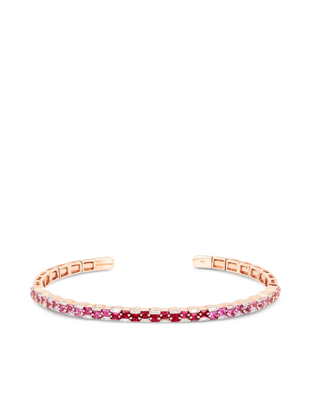 18K rose gold multi-stone bangle - Image 1