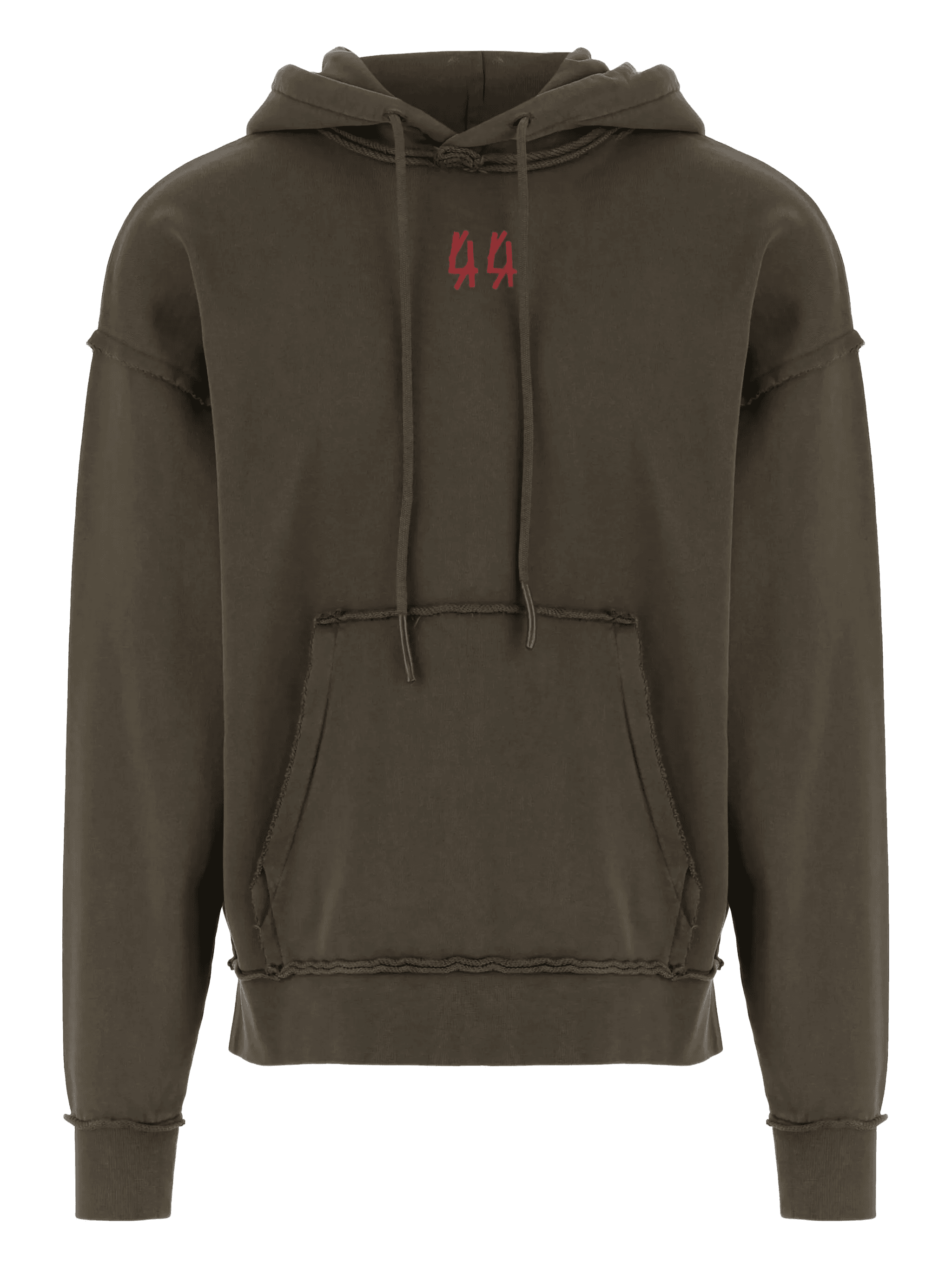 logo-print frayed-edge hoodie - Image 1