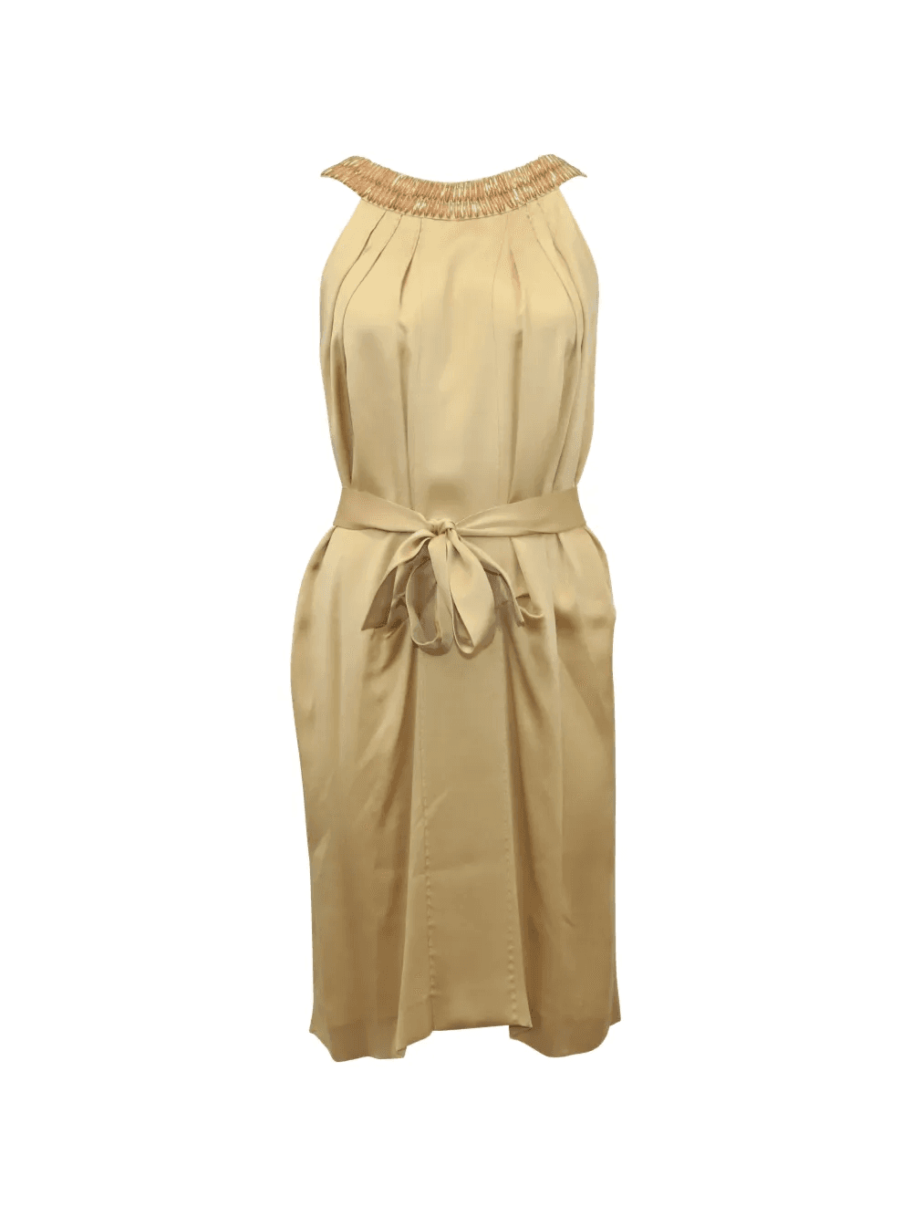 pleated belted dress - Image 1
