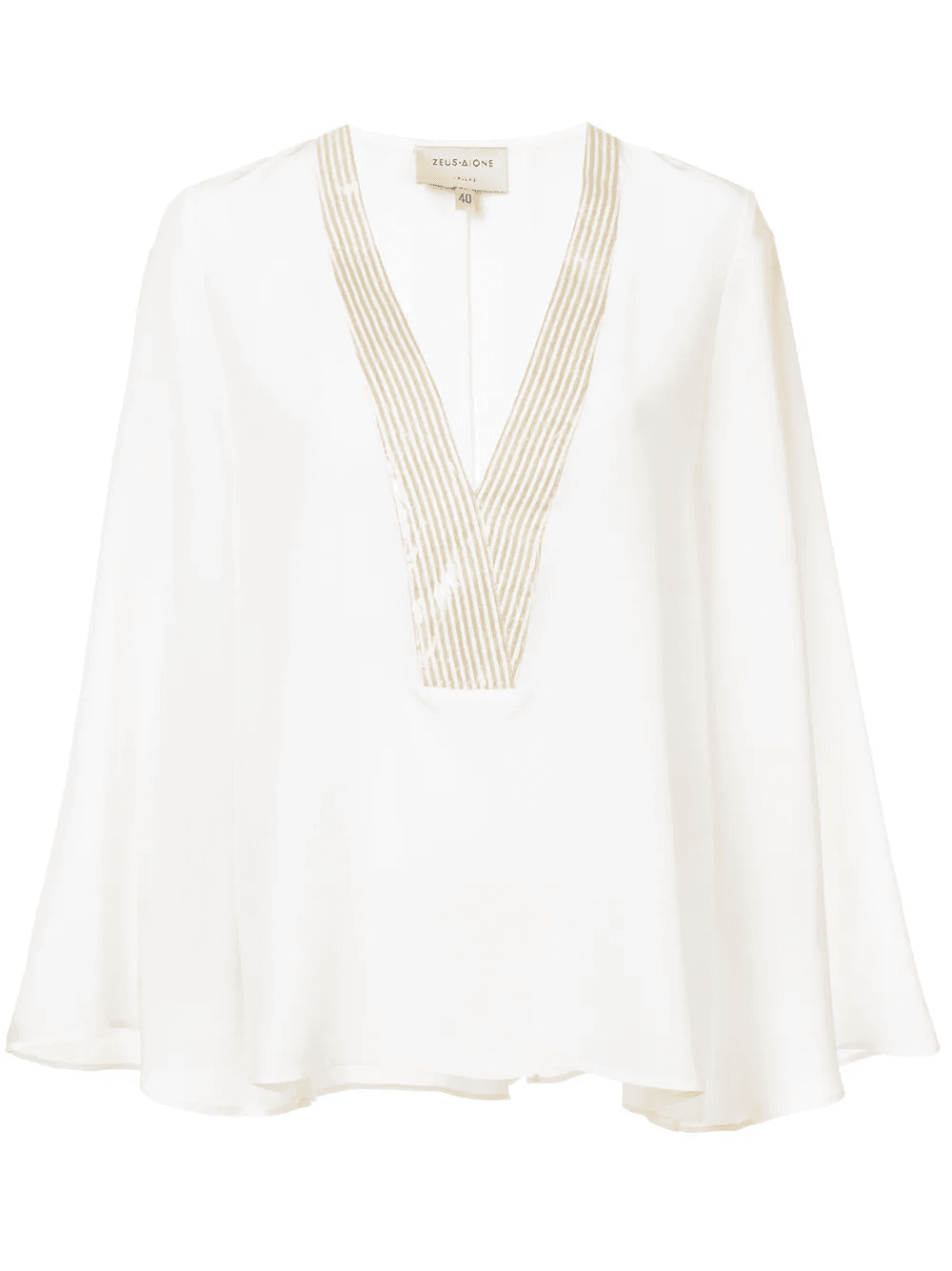 striped contrast trim blouse - Image 1