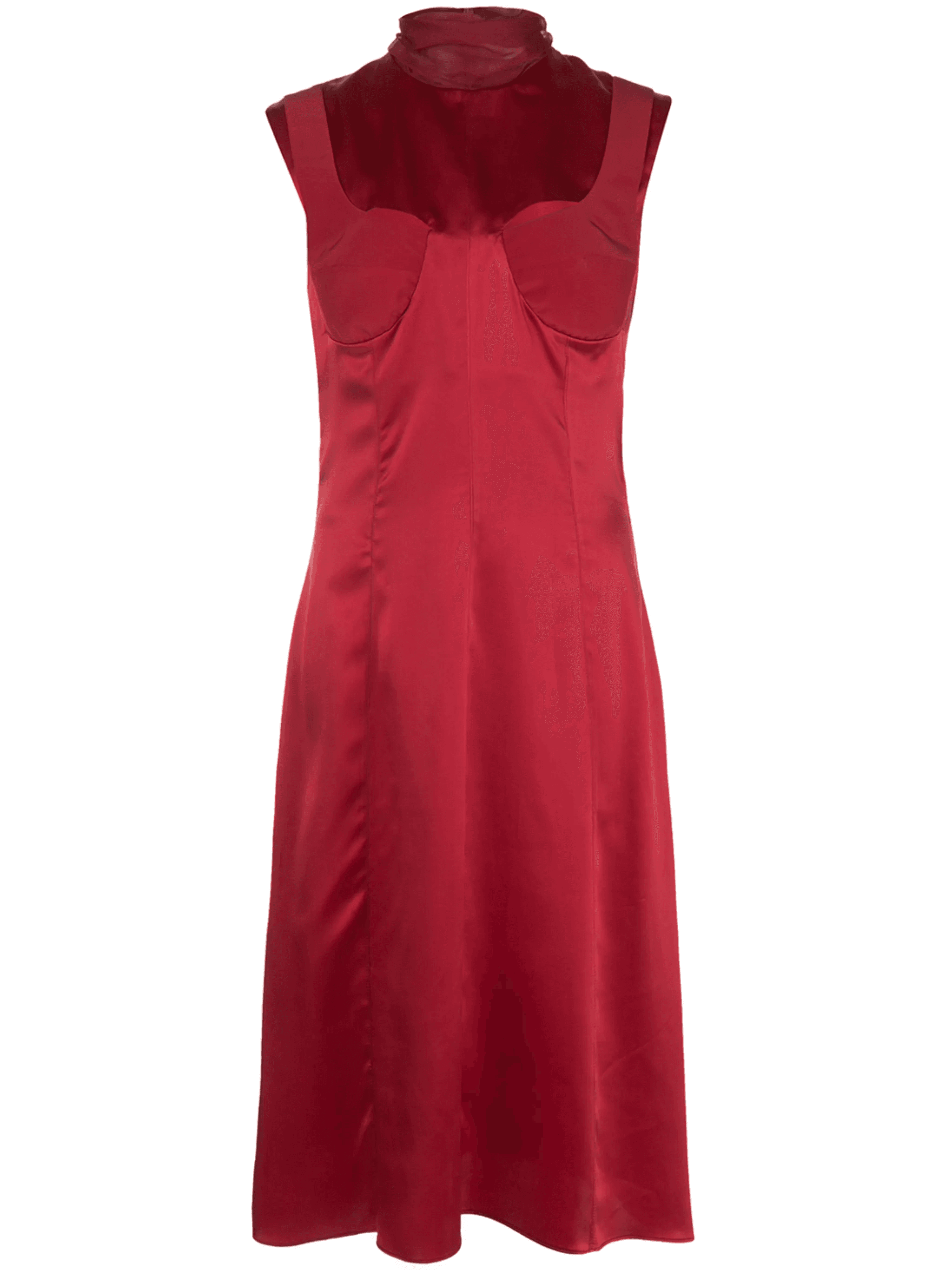 silk cut-out detail dress - Image 1